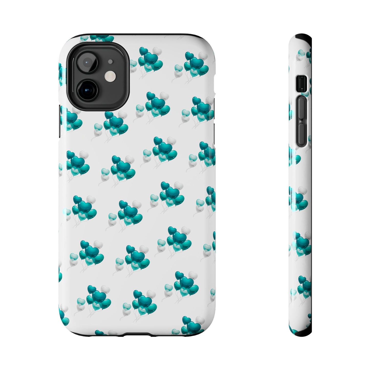 "Teal Heart Balloons" Tough Phone Case