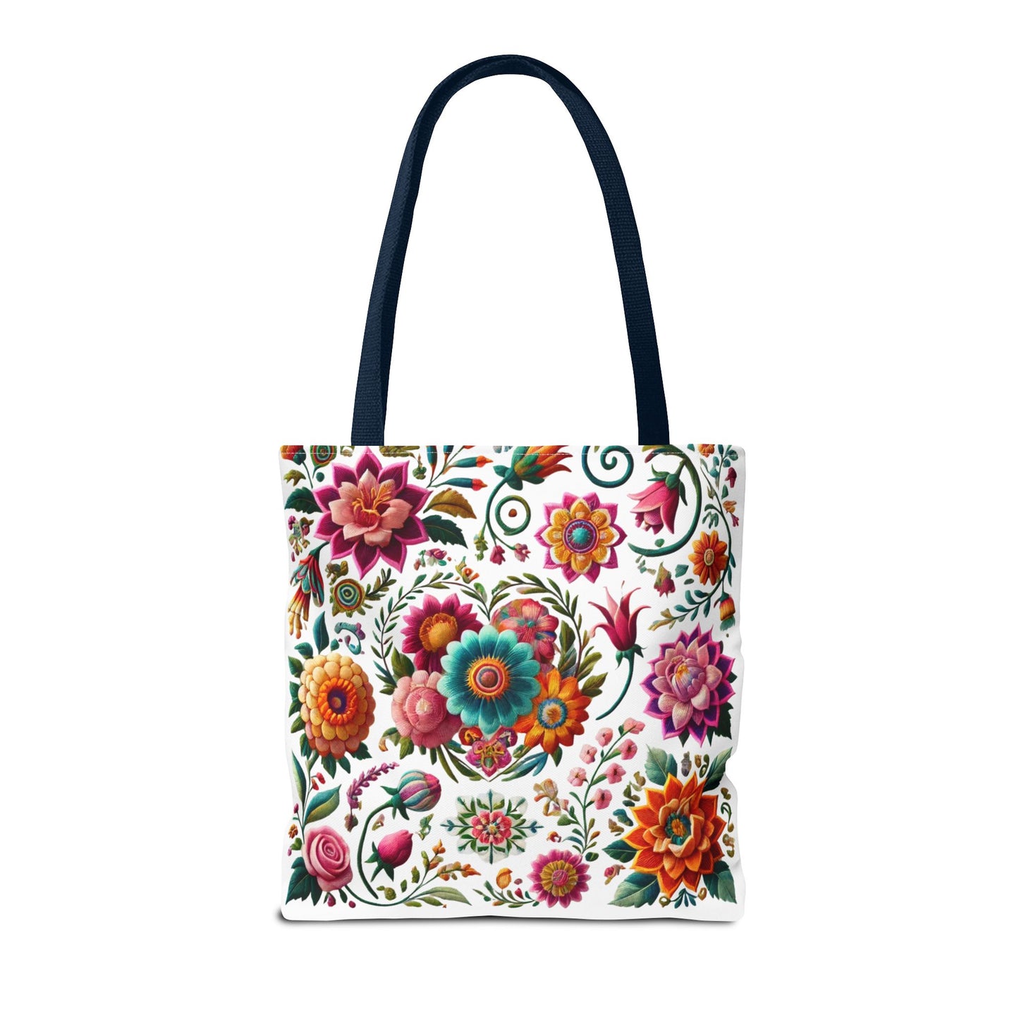 Vibrant Blooms Floral Embroidered-Style Tote Bag ๐ธ ๐ฟ