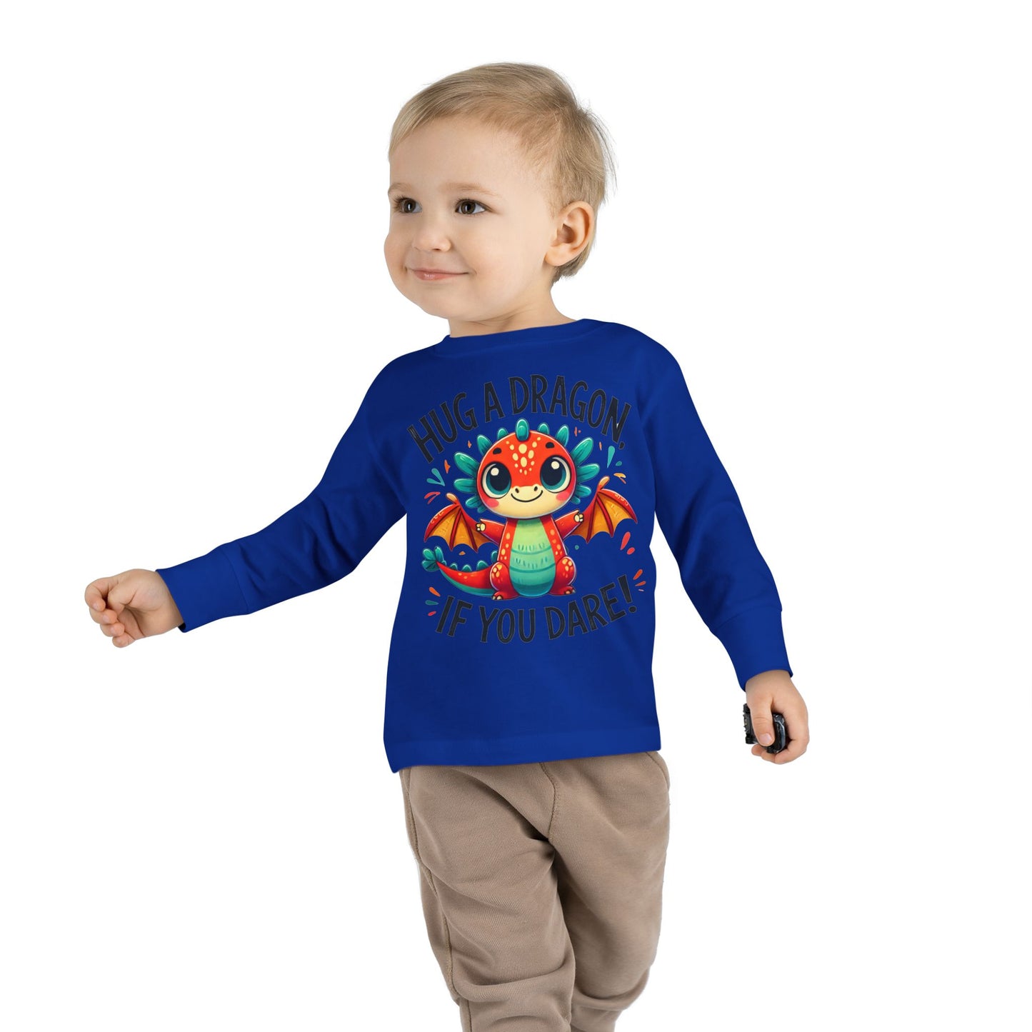 Hug a Dragon… If You Dare! 🐉🔥 Toddler Long Sleeve Tee