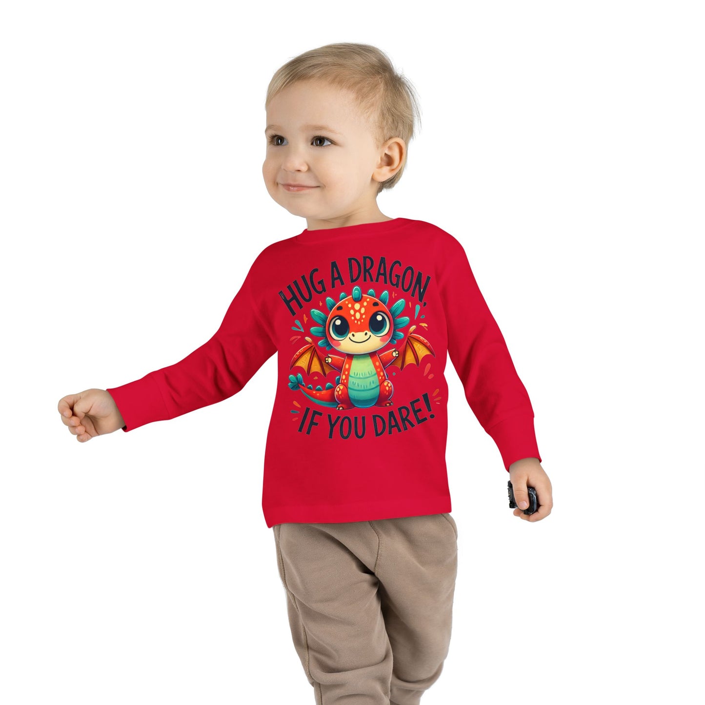 Hug a Dragon… If You Dare! 🐉🔥 Toddler Long Sleeve Tee