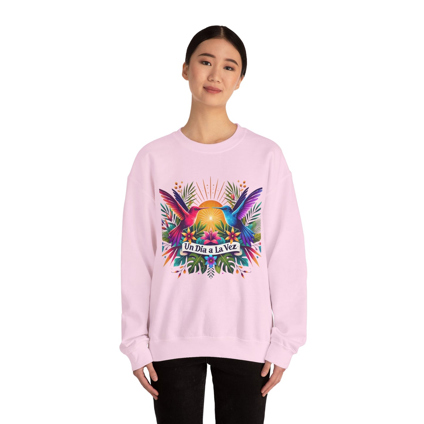 "Un Día a La Vez" Tropical Sunrise Crewneck Sweatshirt