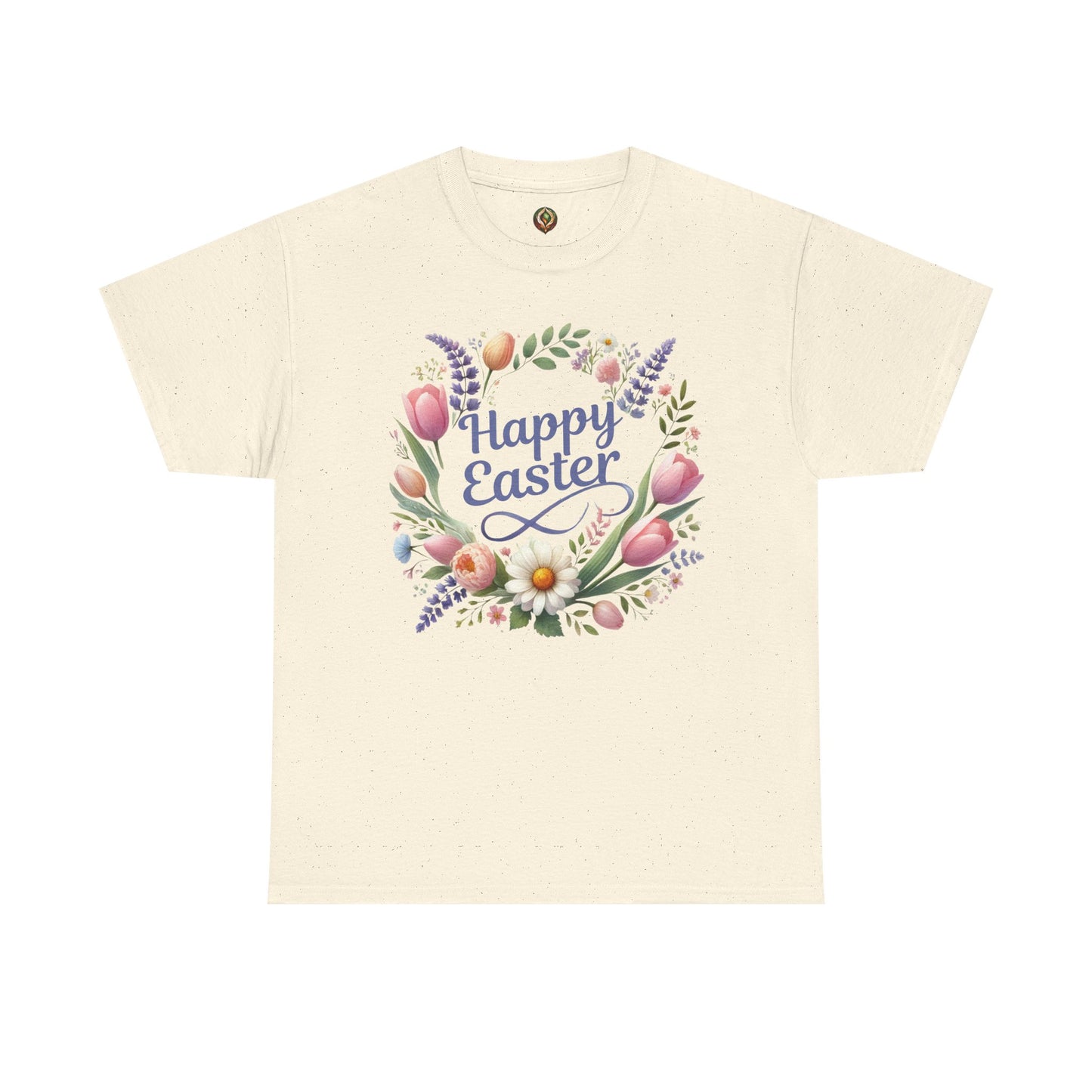 “Happy Easter” – Floral Wreath Unisex Tee 🌸🌿