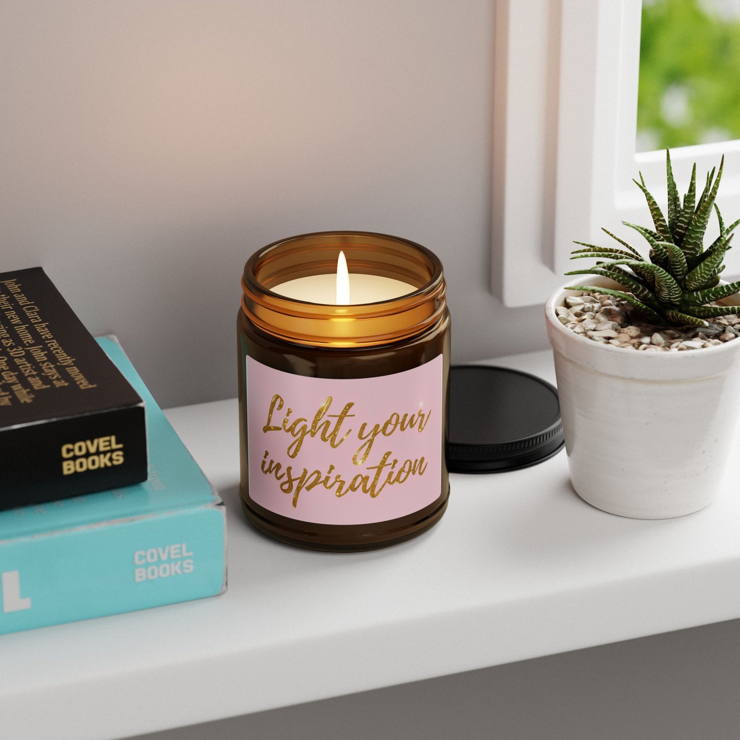 "Light Your Inspiration" Amber Jar Scented Candle
