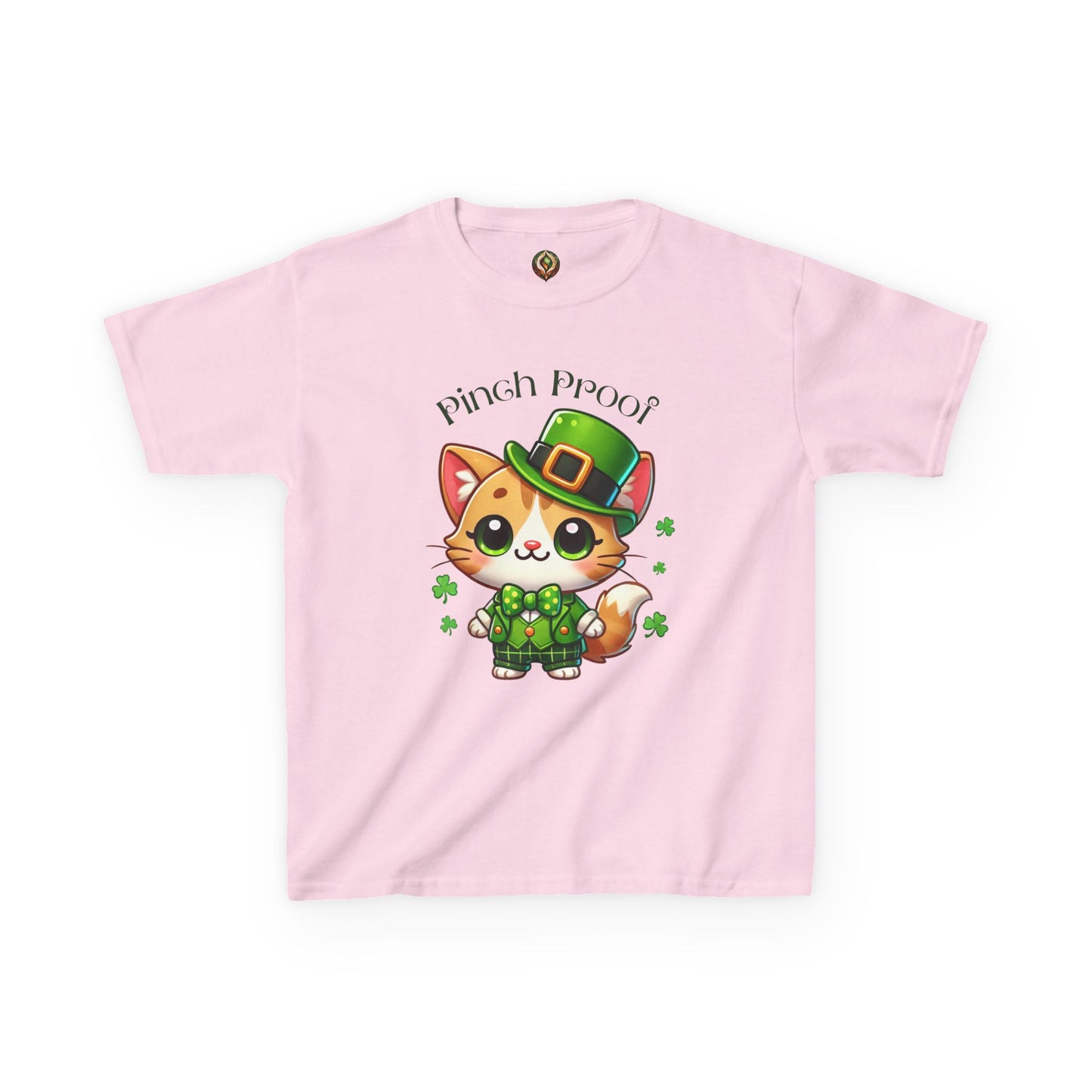 Pinch Proof Youth Heavy Cotton Tee – St. Patrick’s Day Lucky Cat 🍀😺