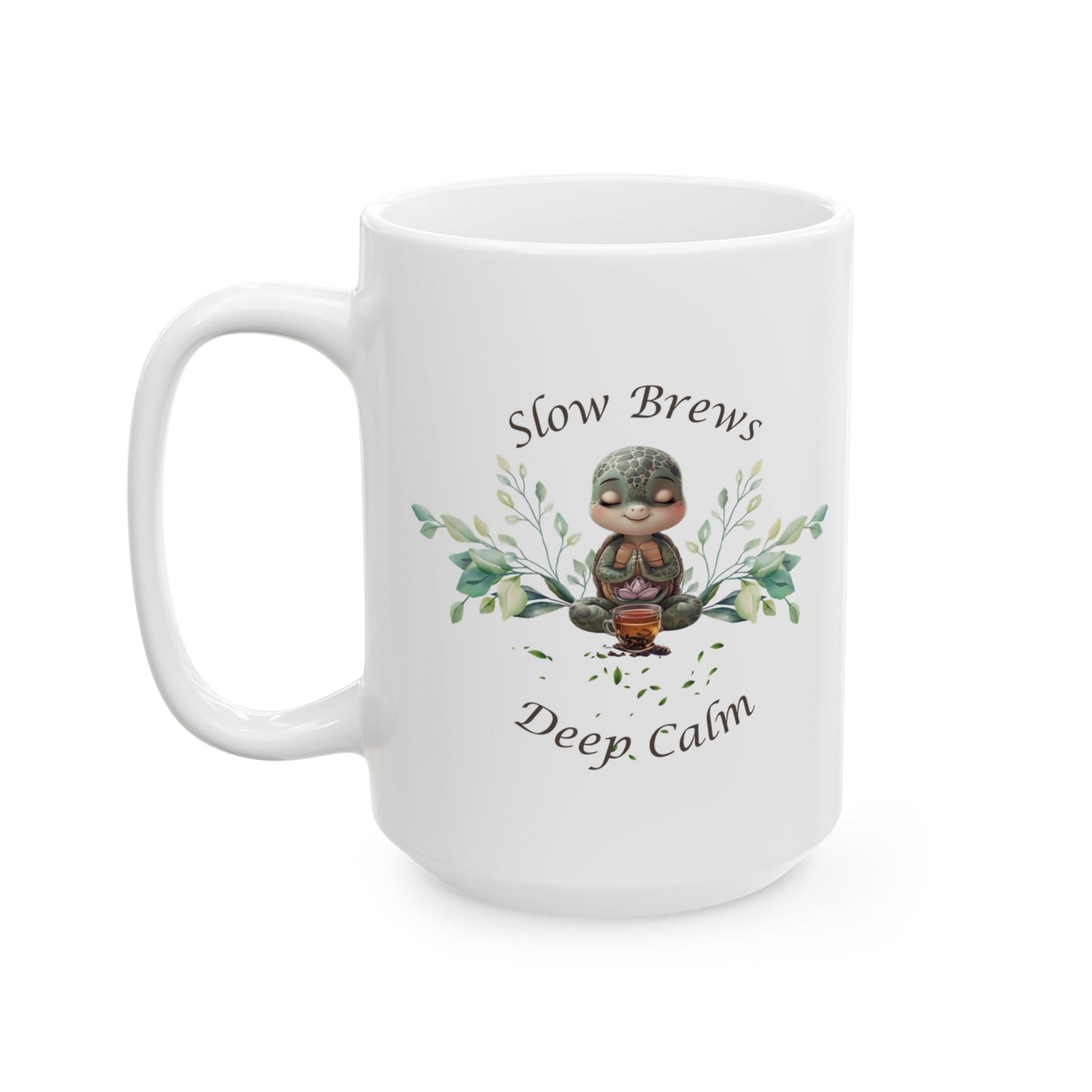 Slow Brews Turtle Mug, (11oz, 15oz)