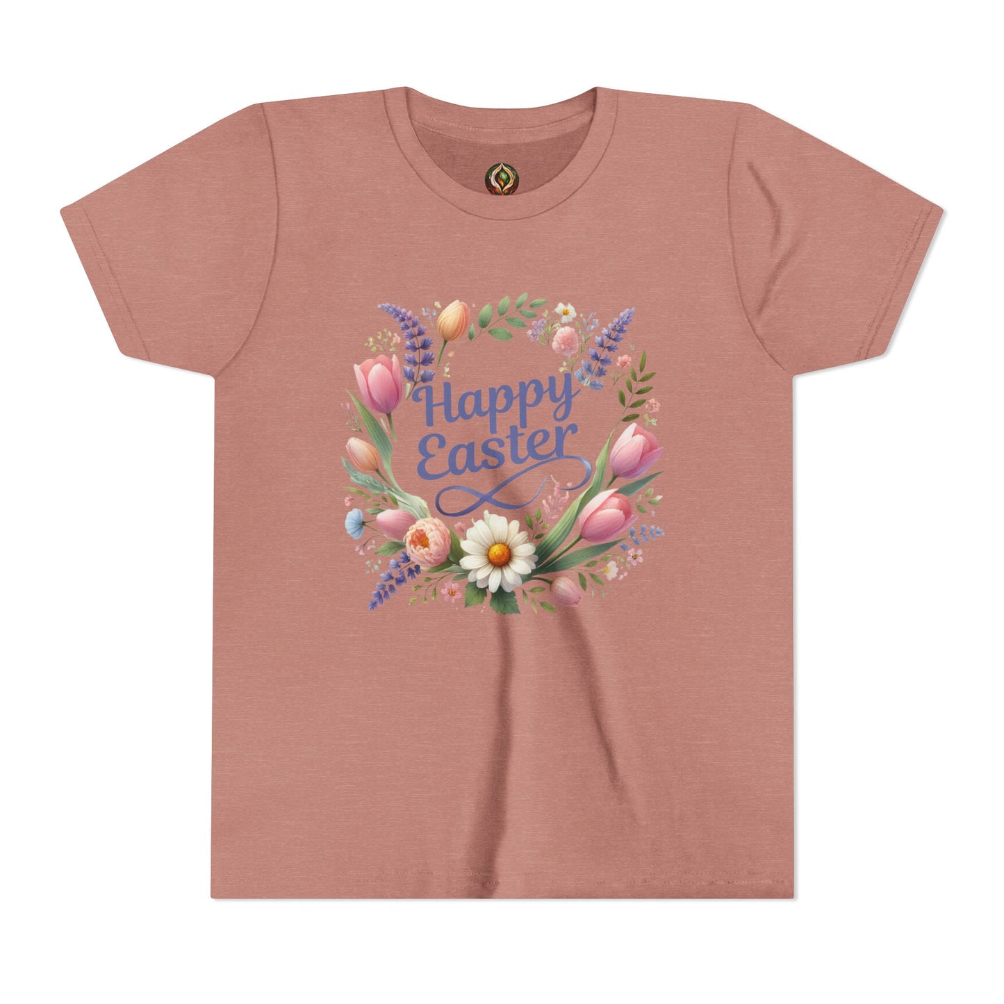 “Happy Easter” – Youth Floral Wreath Tee 🌼👕