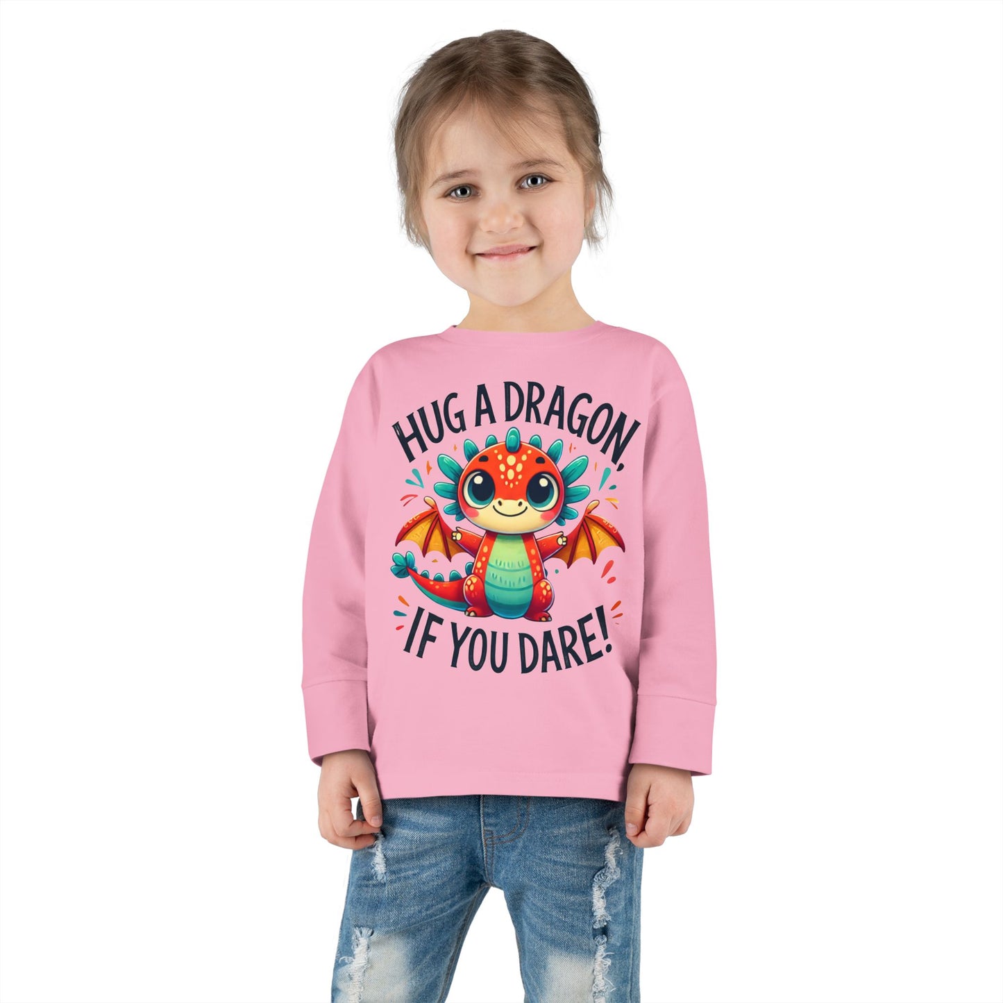 Hug a Dragon… If You Dare! 🐉🔥 Toddler Long Sleeve Tee