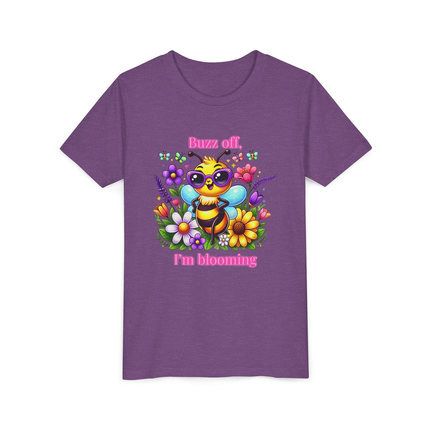 Buzz Off, I’m Blooming–Youth Short Sleeve Tee