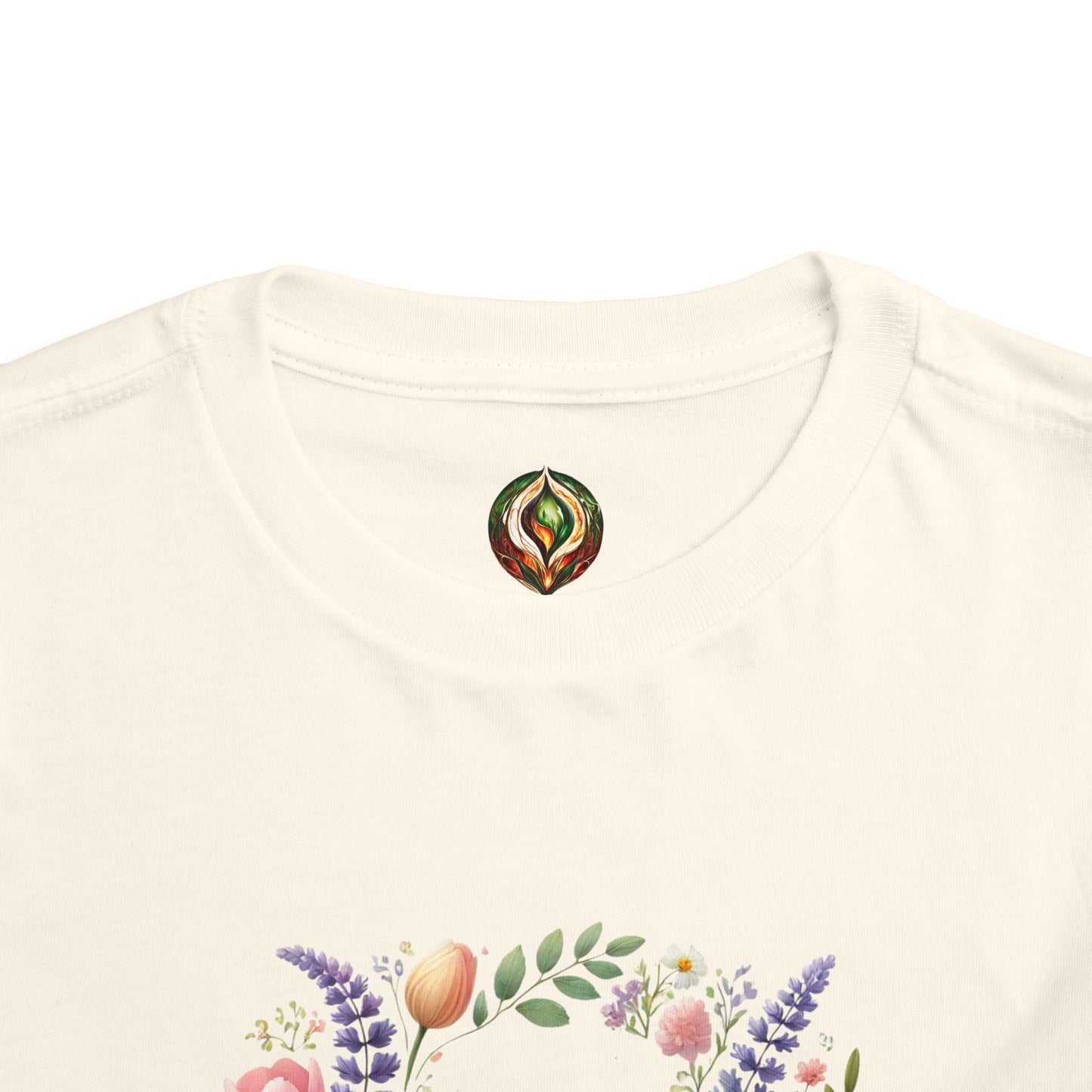 “Happy Easter” – Toddler Floral Wreath Tee 🌸🐣