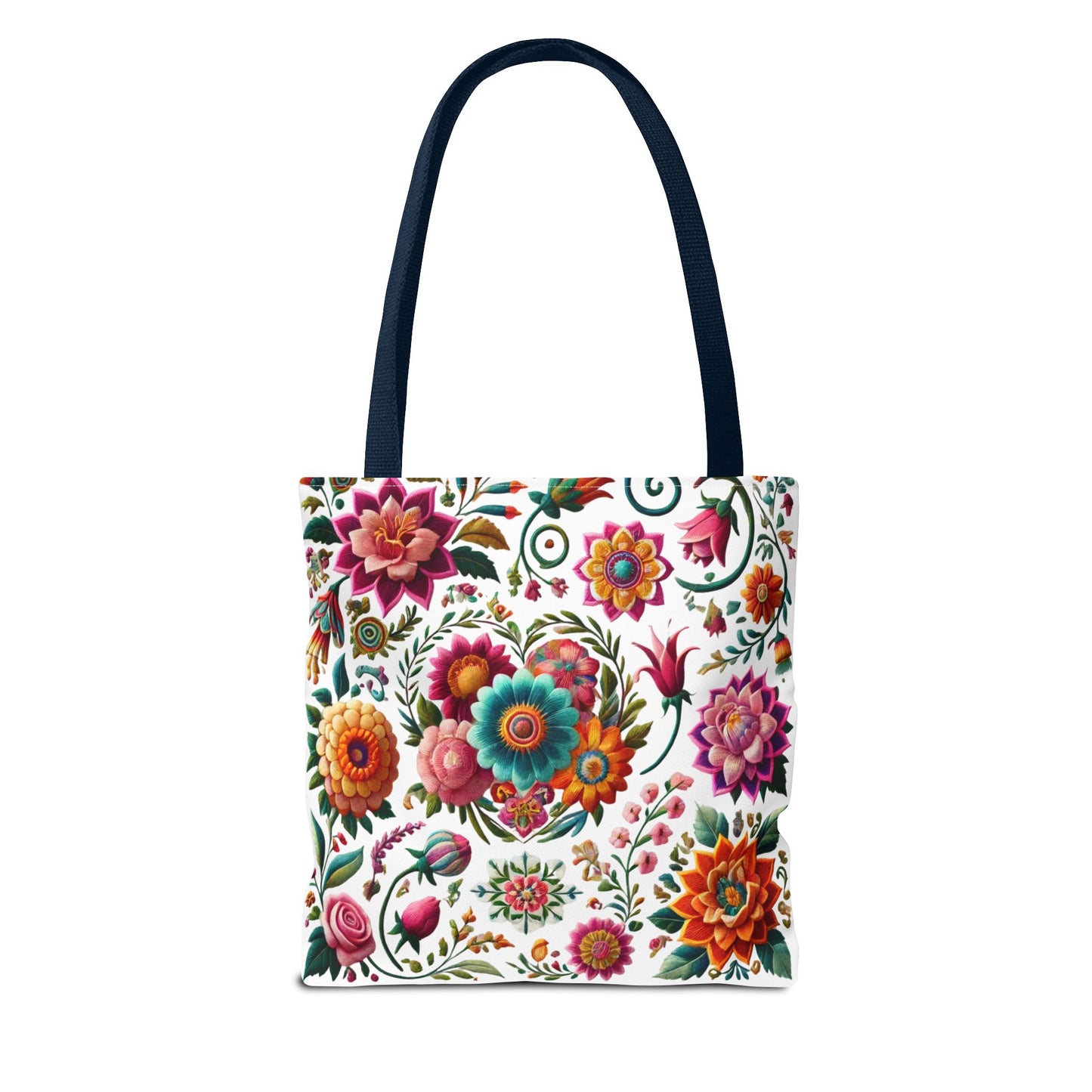 Vibrant Blooms Floral Embroidered-Style Tote Bag ๐ธ ๐ฟ