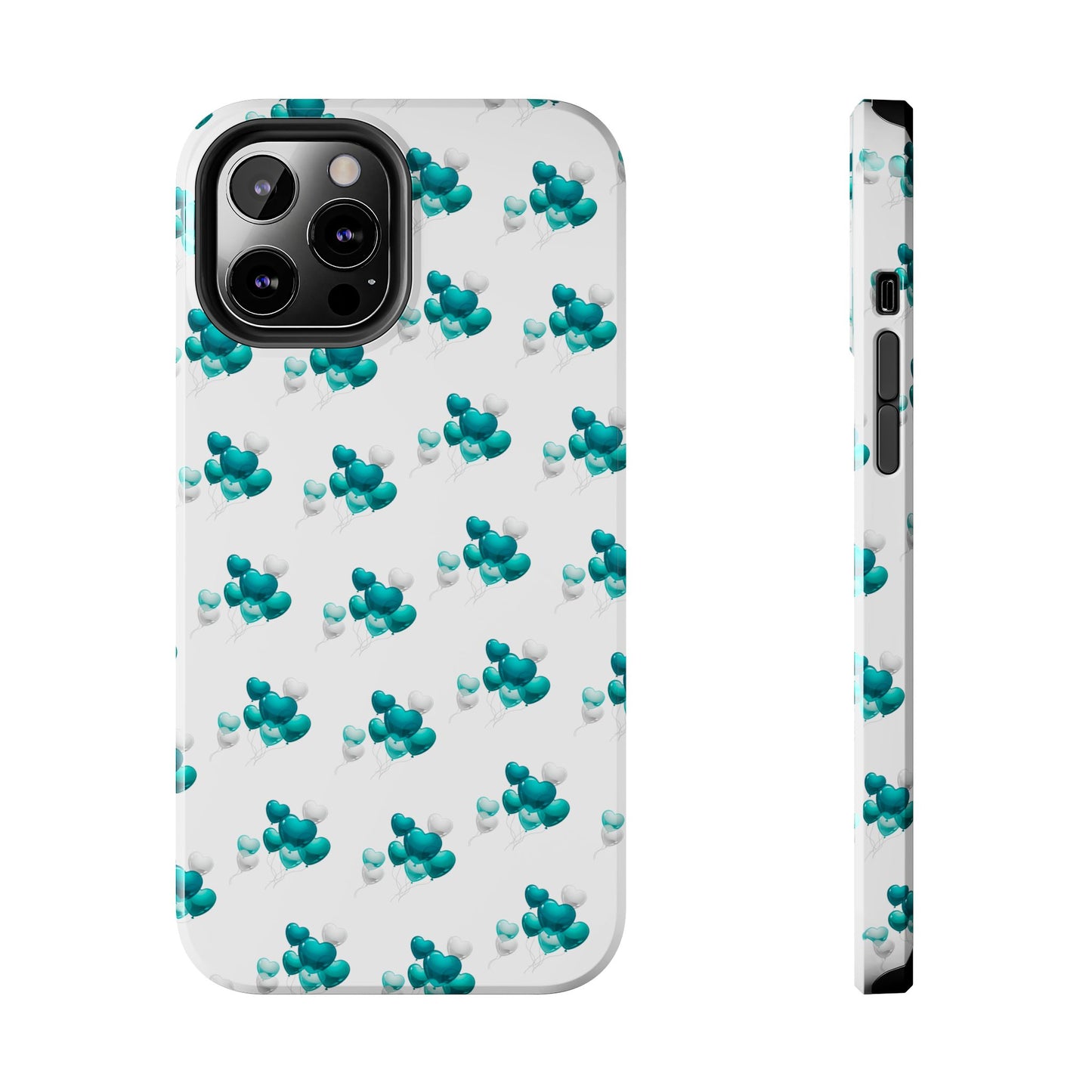 "Teal Heart Balloons" Tough Phone Case