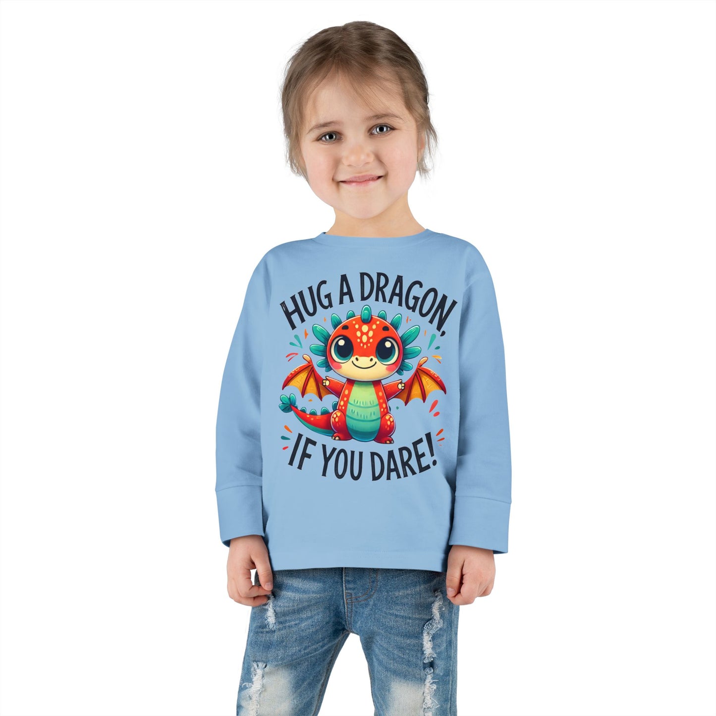 Hug a Dragon… If You Dare! 🐉🔥 Toddler Long Sleeve Tee