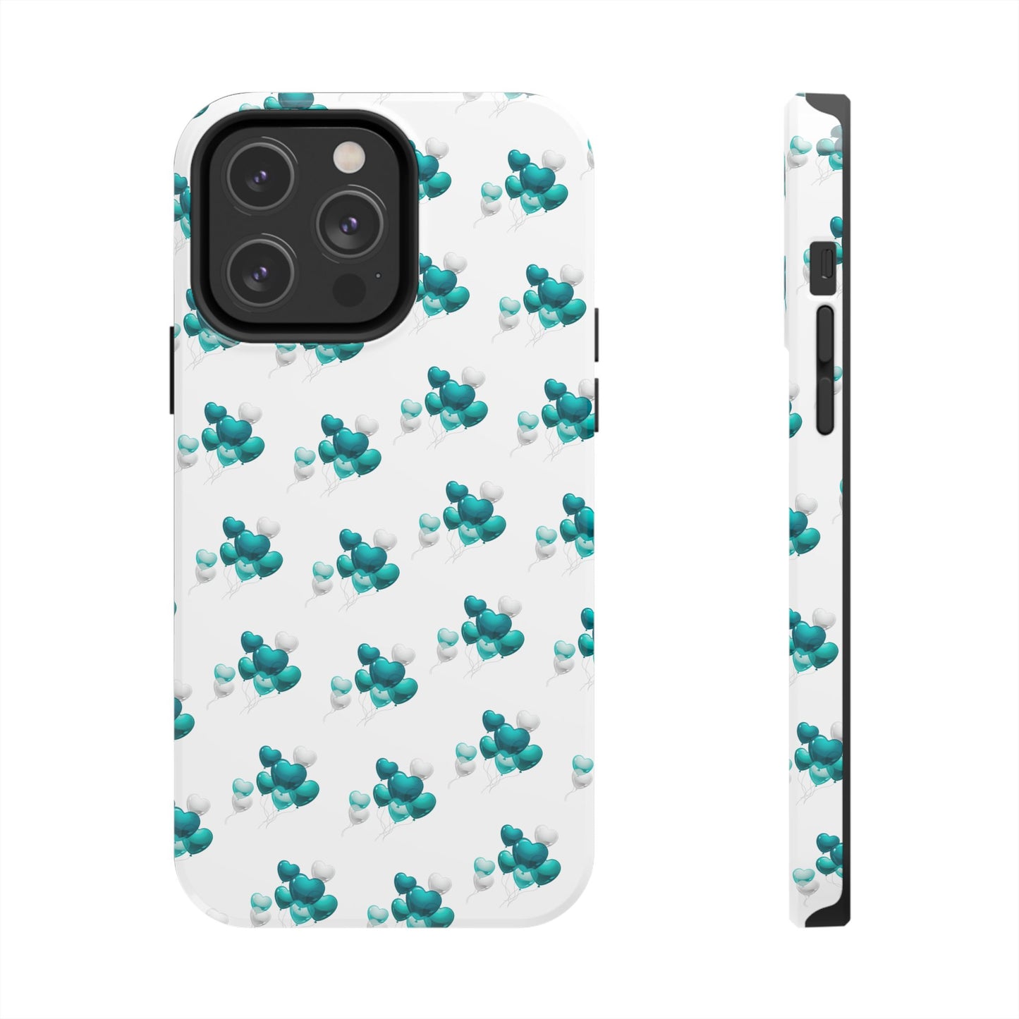 "Teal Heart Balloons" Tough Phone Case