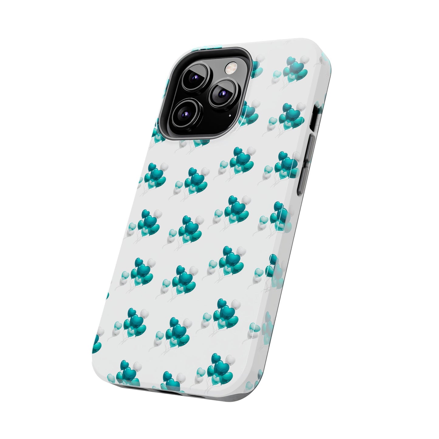 "Teal Heart Balloons" Tough Phone Case