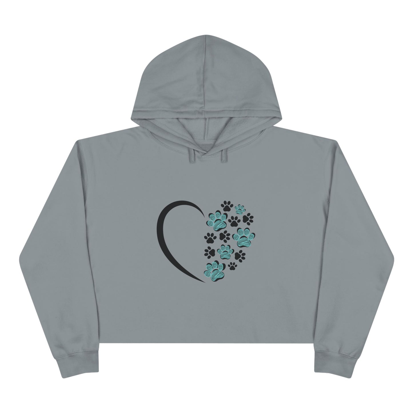 "Paws & Love" Cropped Hoodie