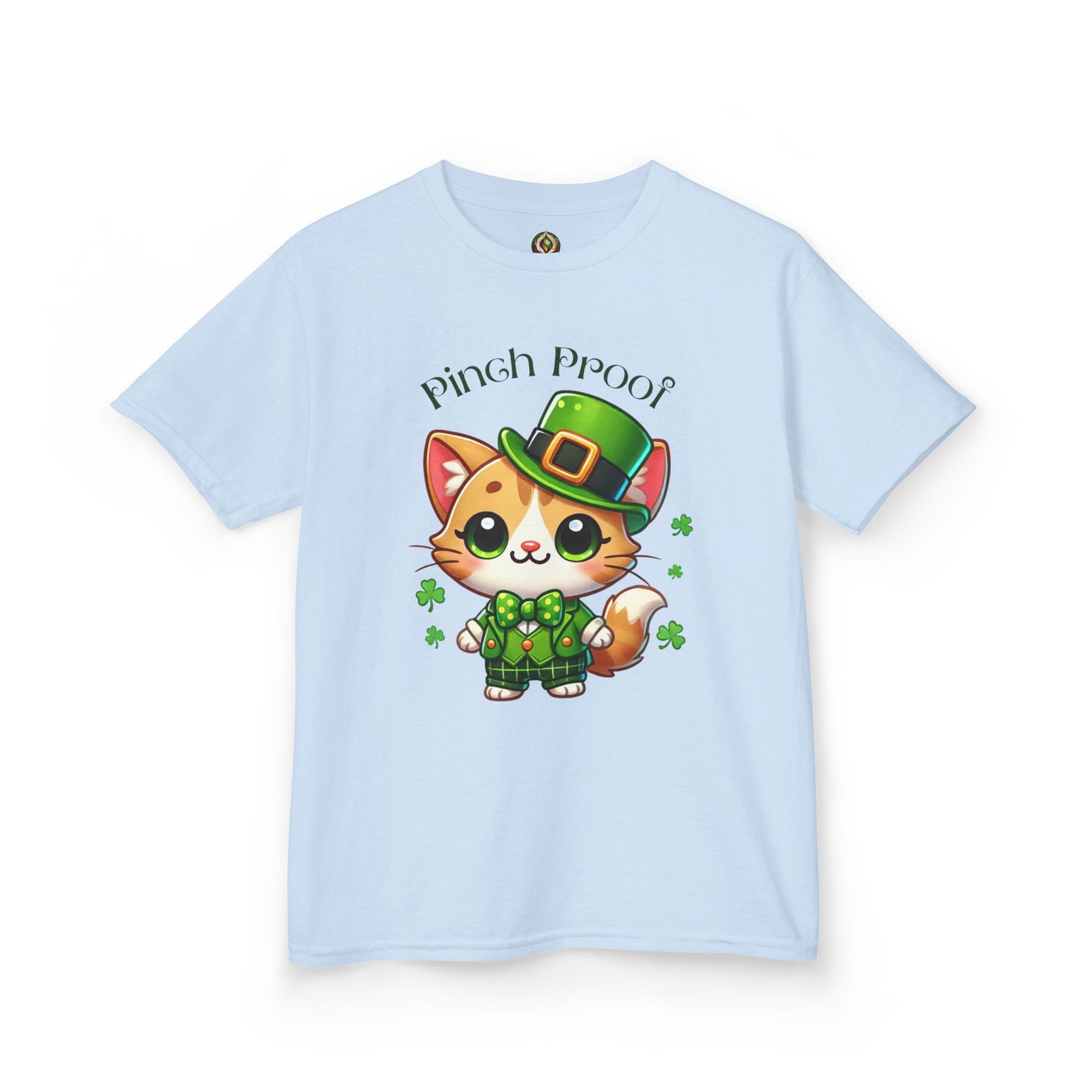 Pinch Proof Youth Heavy Cotton Tee – St. Patrick’s Day Lucky Cat 🍀😺