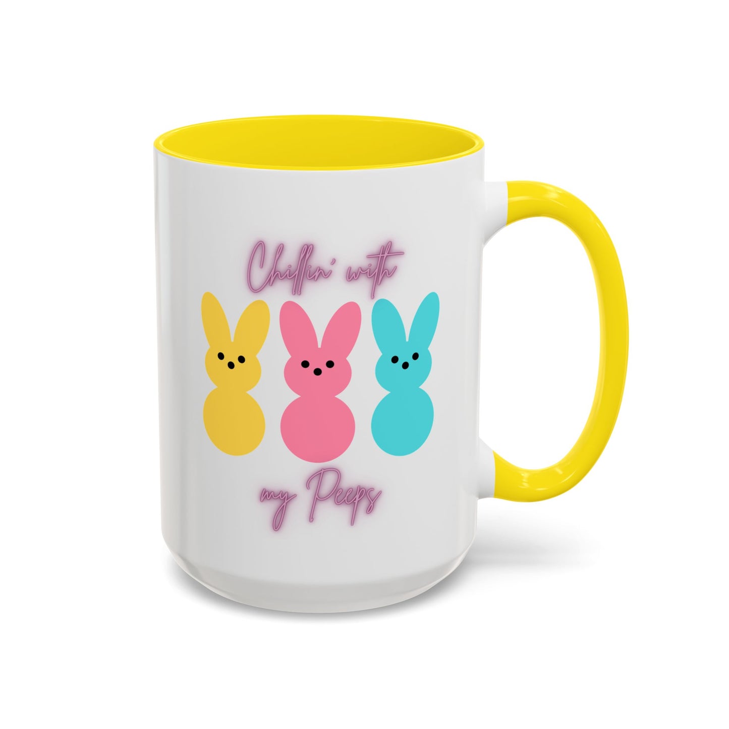 “Chillin’ with My Peeps” – Pastel Cutie Accent Mug (11oz, 15oz)