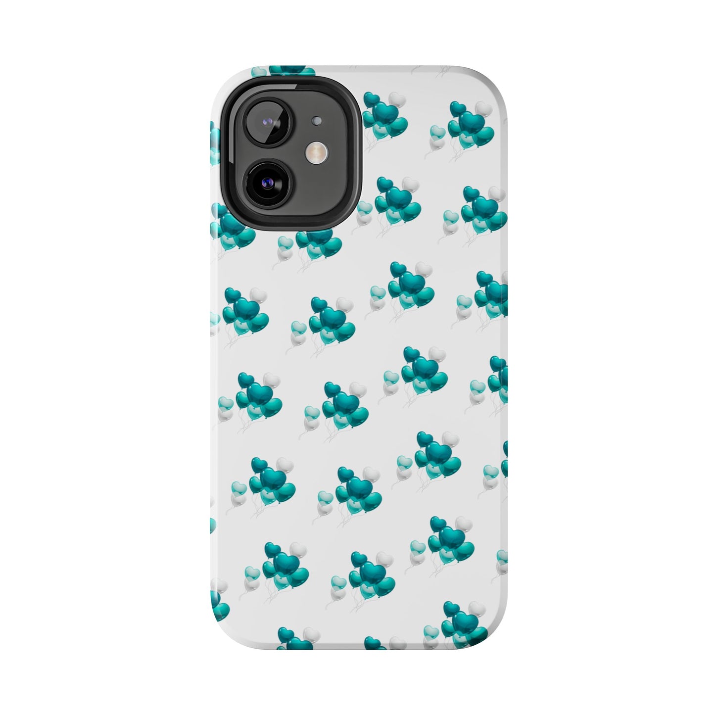 "Teal Heart Balloons" Tough Phone Case