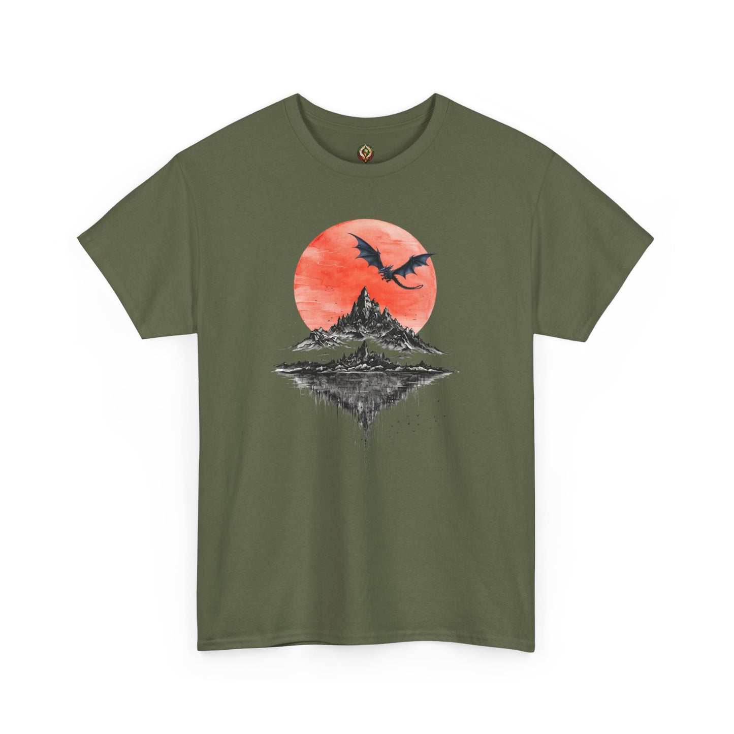Rising Shadows 🌙 Dragon & Mountain Graphic Unisex Tee