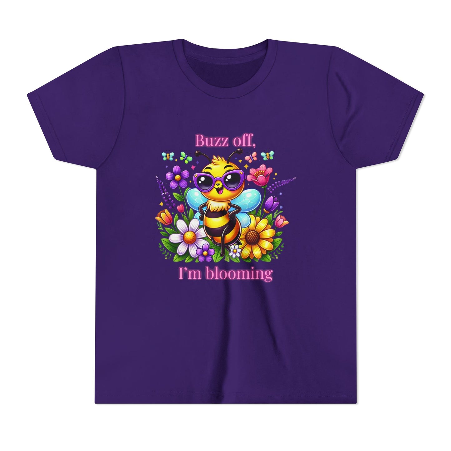 Buzz Off, I’m Blooming–Youth Short Sleeve Tee