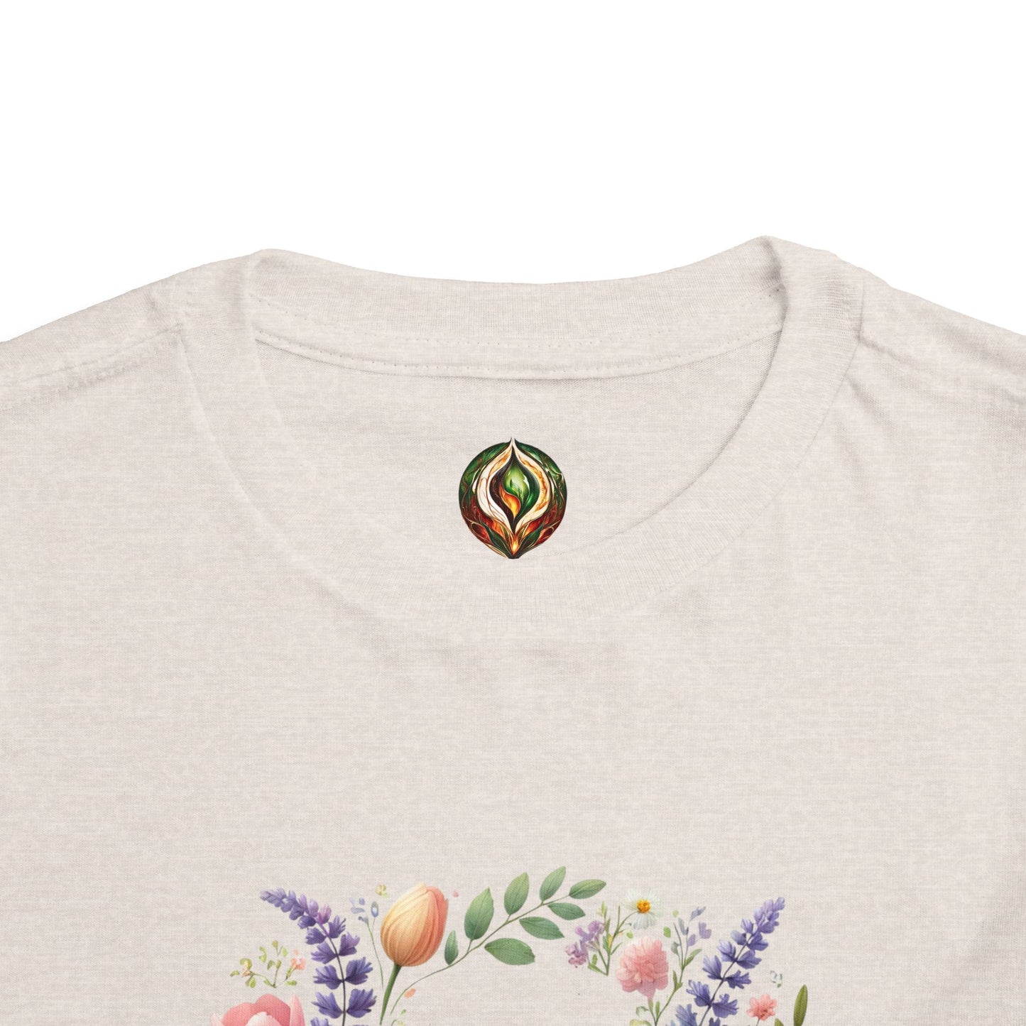 “Happy Easter” – Toddler Floral Wreath Tee 🌸🐣