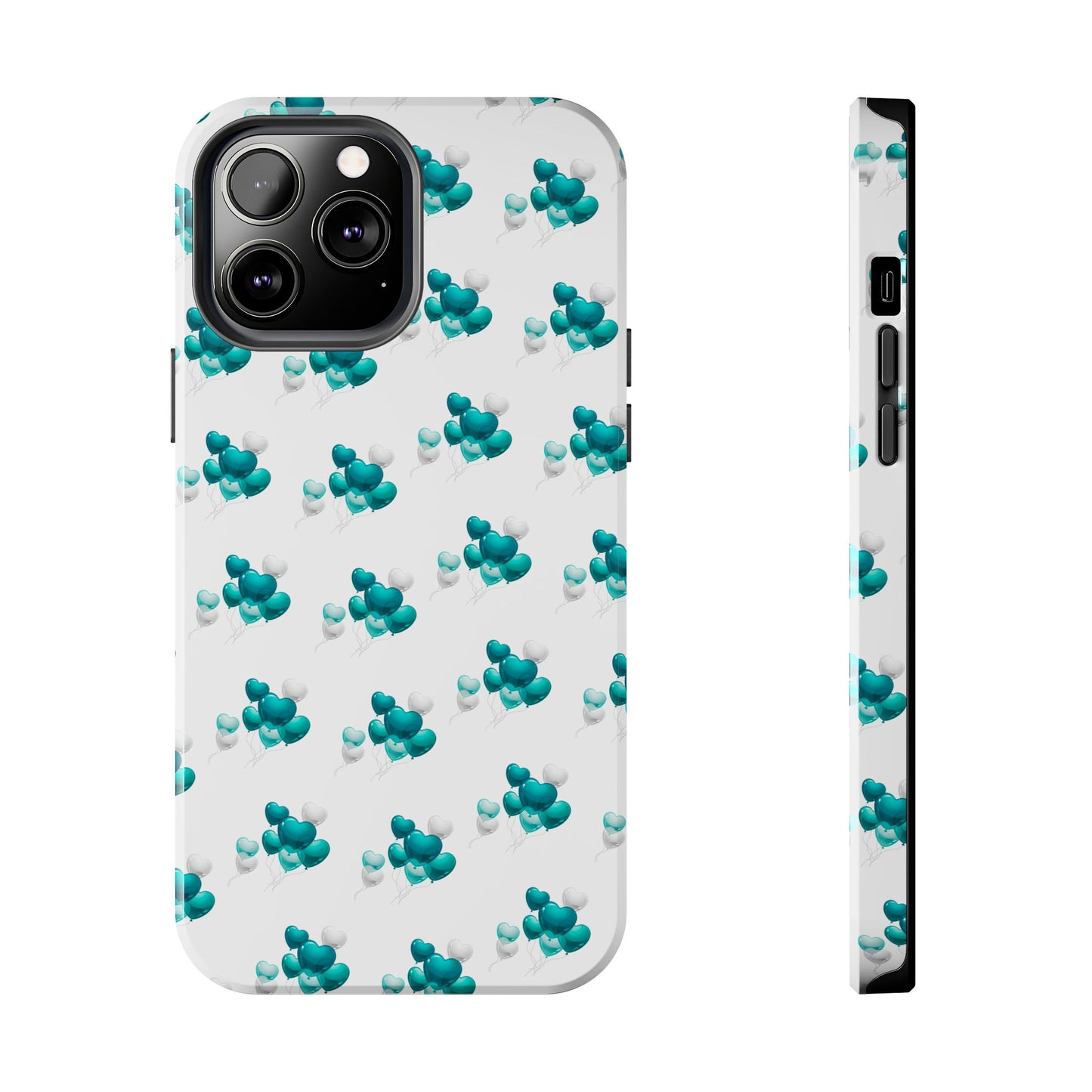 "Teal Heart Balloons" Tough Phone Case