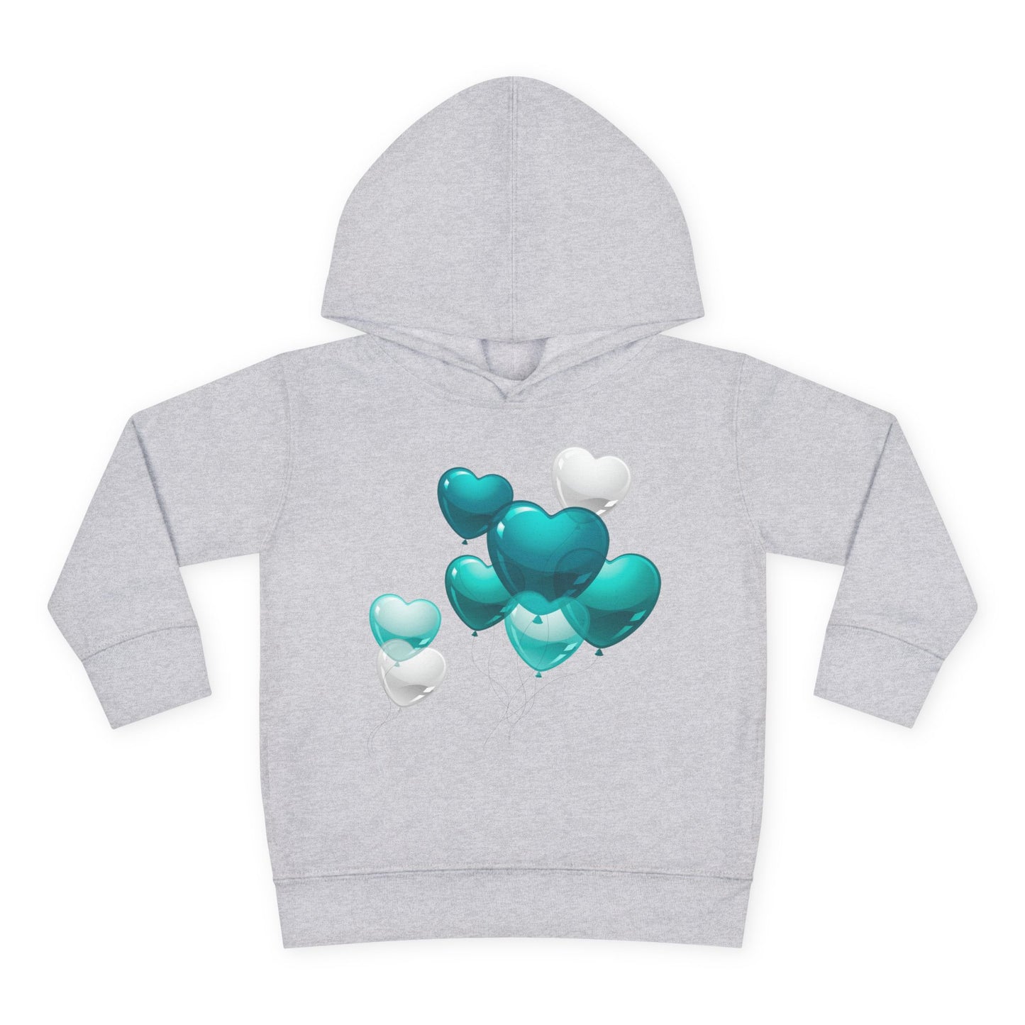 "Heartful Teal Balloons" Toddler Hoodie