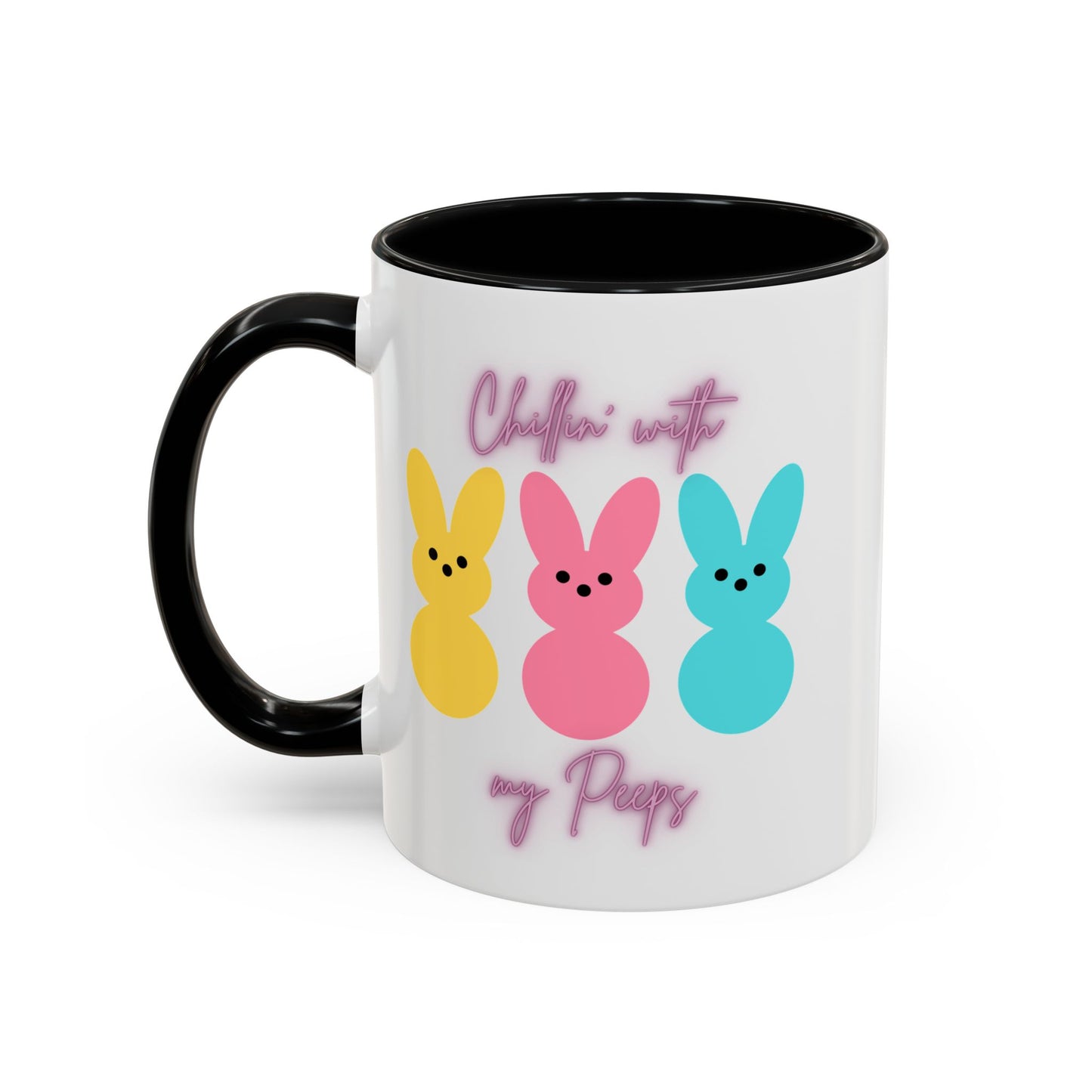 “Chillin’ with My Peeps” – Pastel Cutie Accent Mug (11oz, 15oz)