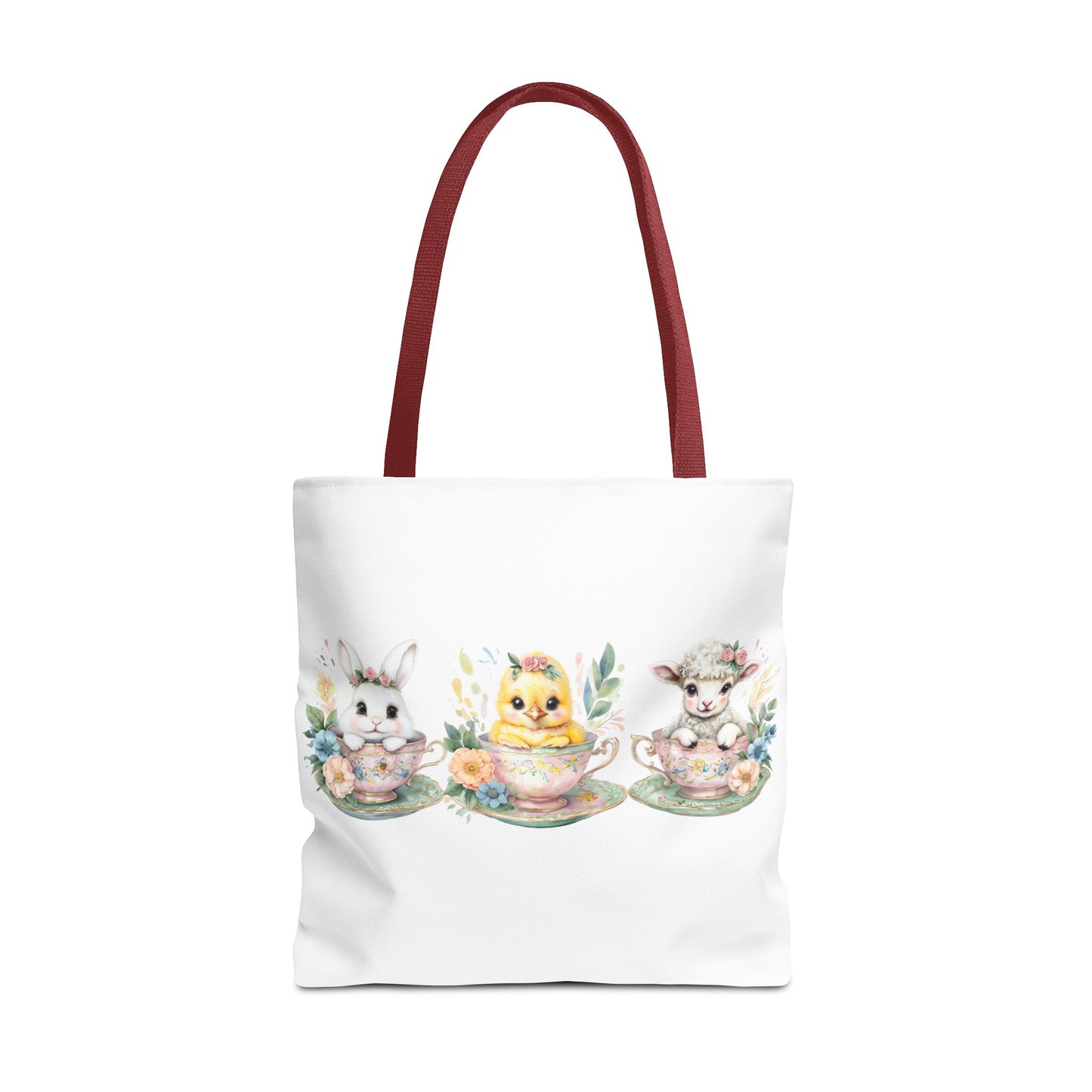 “Springtime Sippers” – Easter Teacup Cuties Tote Bag 🐰🐣🐑