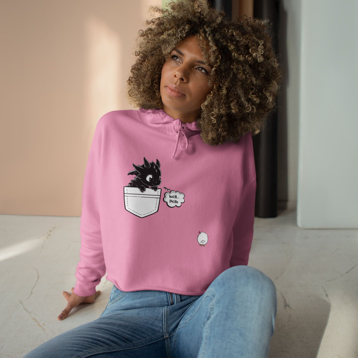 Well...Hello π Cropped Hoodie