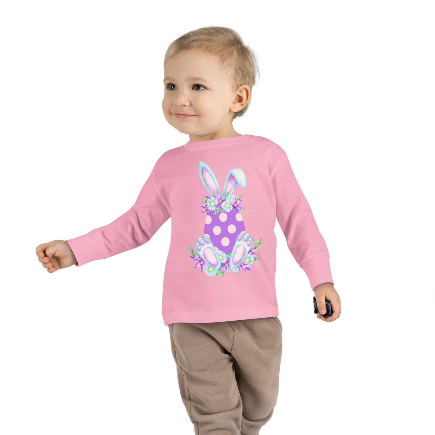 Purple Polka Dot Bunny β Toddler Long Sleeve Tee ππ