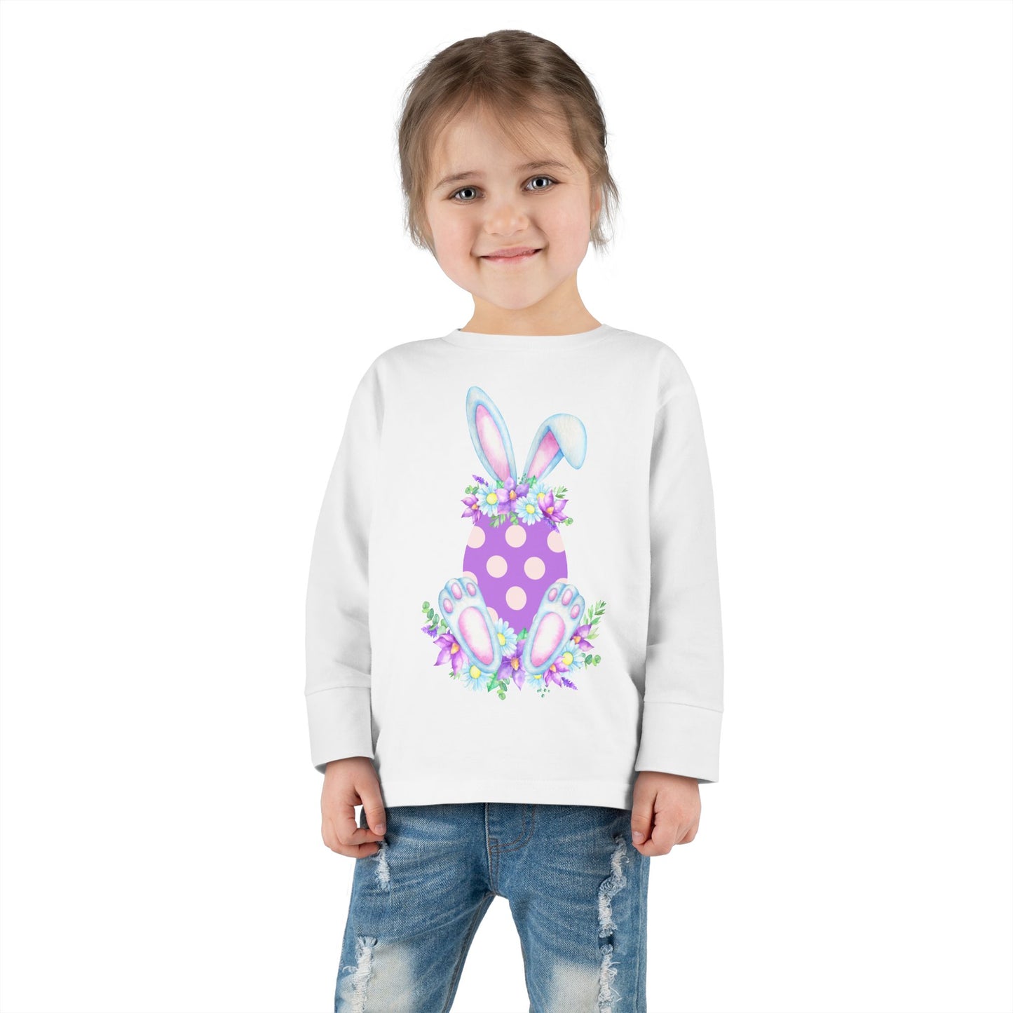 Purple Polka Dot Bunny β Toddler Long Sleeve Tee ππ