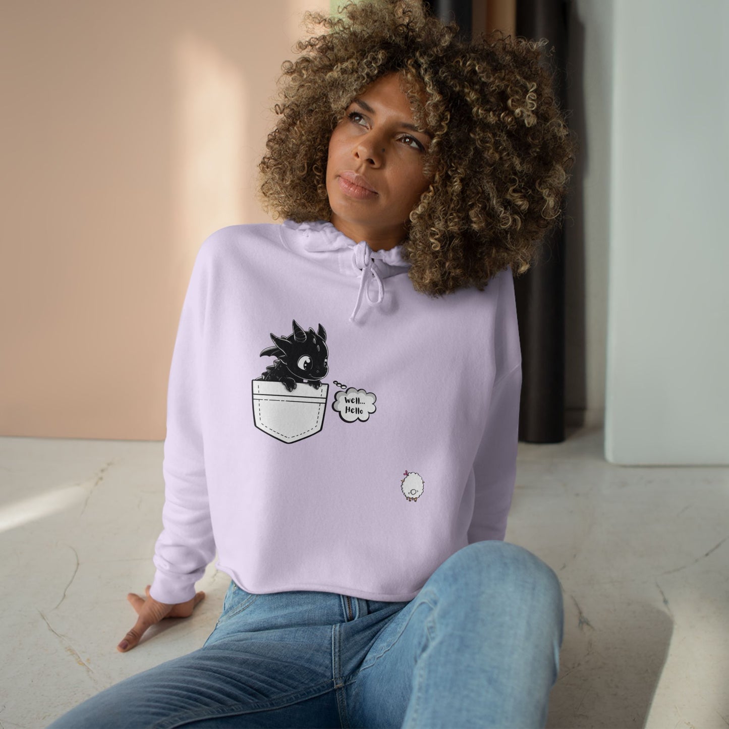 Well...Hello π Cropped Hoodie