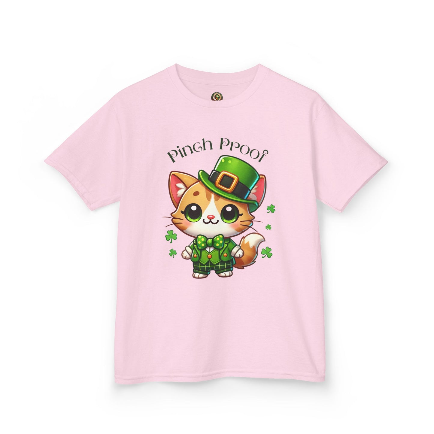 Pinch Proof Youth Heavy Cotton Tee – St. Patrick’s Day Lucky Cat 🍀😺