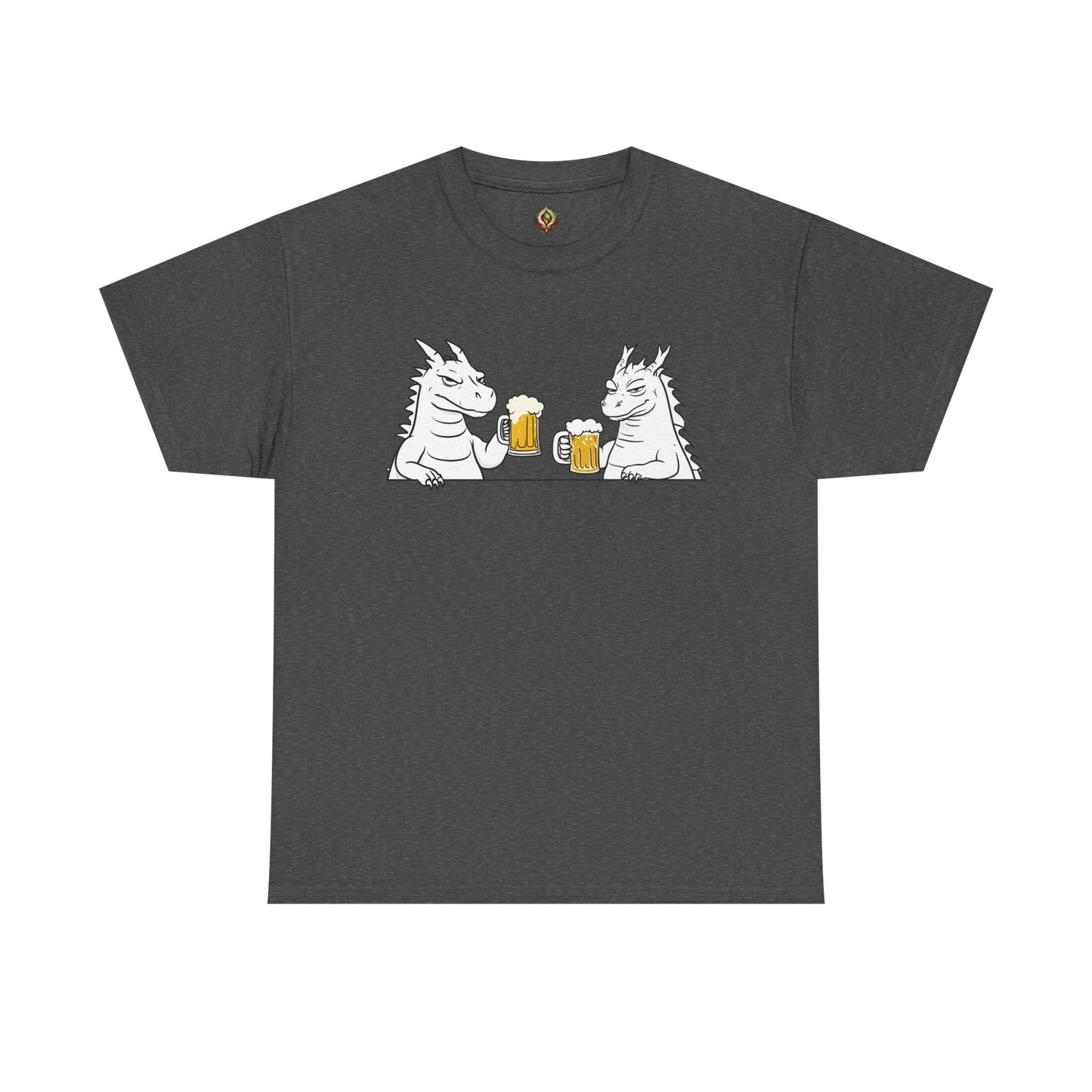 Cheers, Dragons! Unisex Heavy Cotton Tee β Mythical Beasts & Beer Bliss π»π
