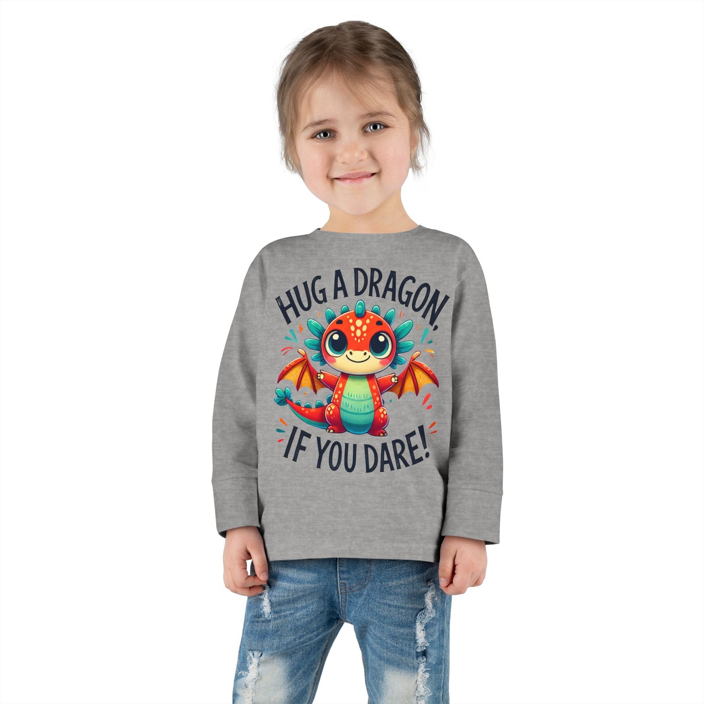 Hug a Dragon… If You Dare! 🐉🔥 Toddler Long Sleeve Tee