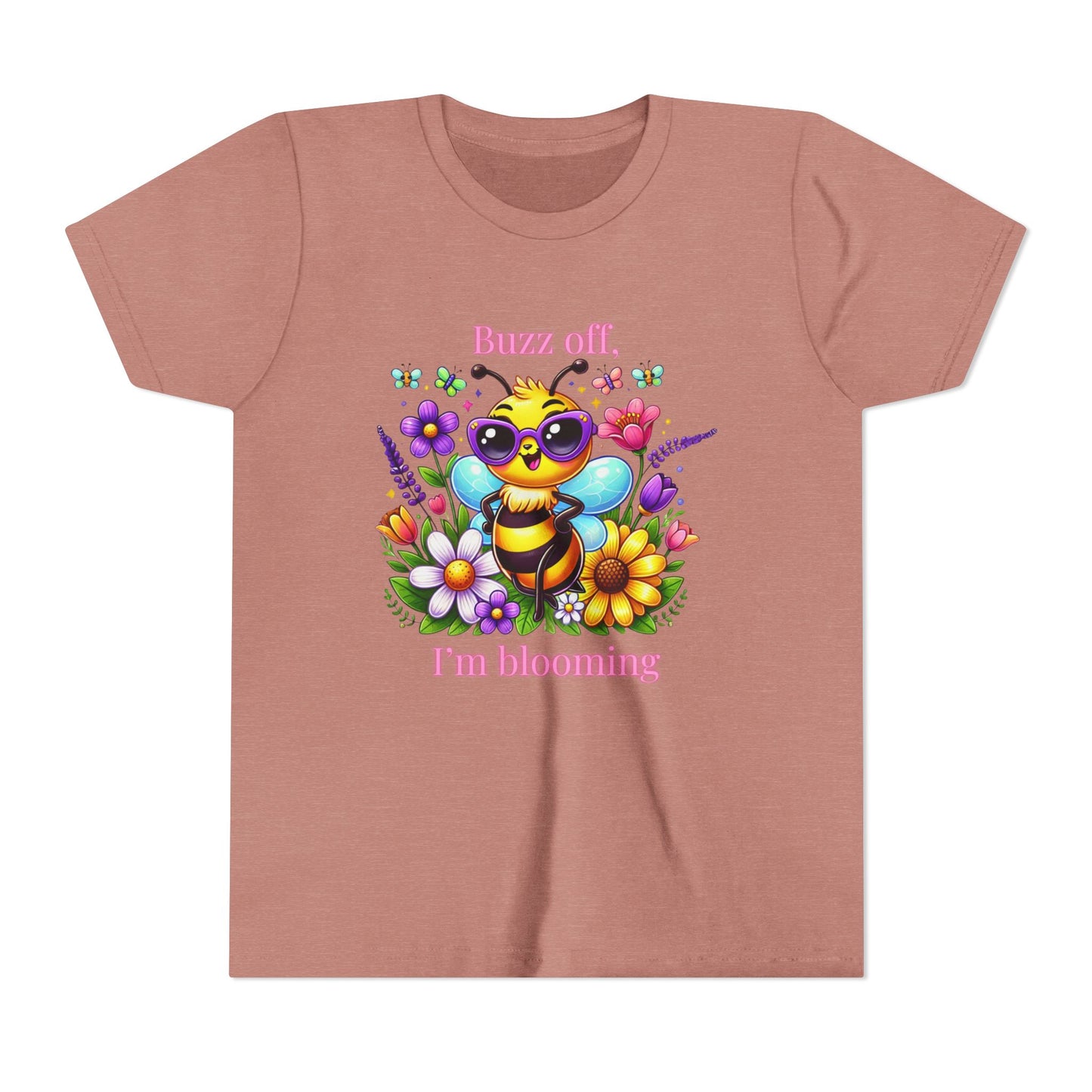 Buzz Off, I’m Blooming–Youth Short Sleeve Tee
