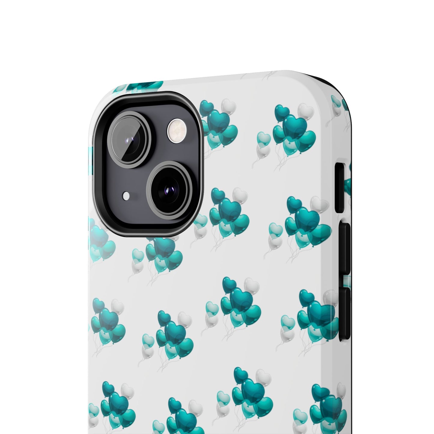 "Teal Heart Balloons" Tough Phone Case