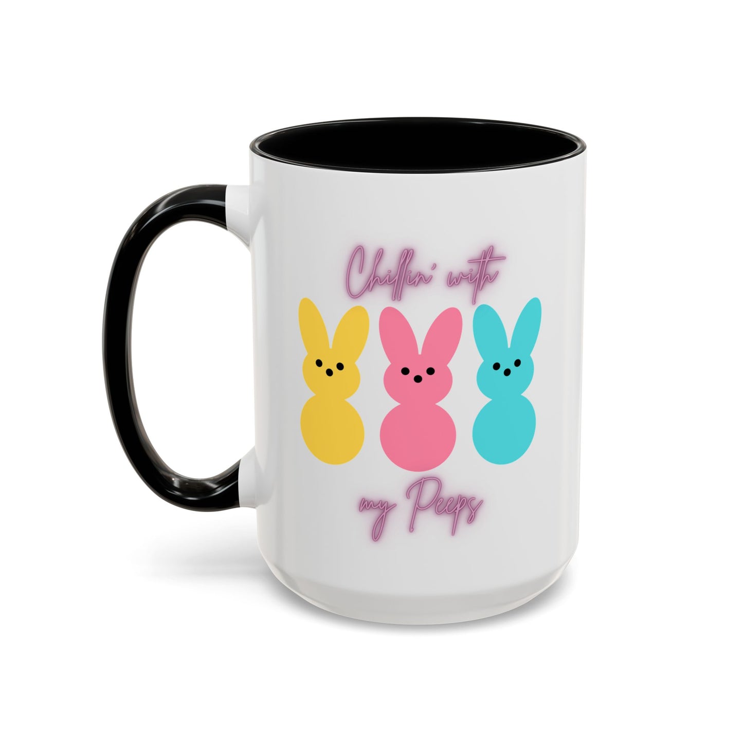 “Chillin’ with My Peeps” – Pastel Cutie Accent Mug (11oz, 15oz)