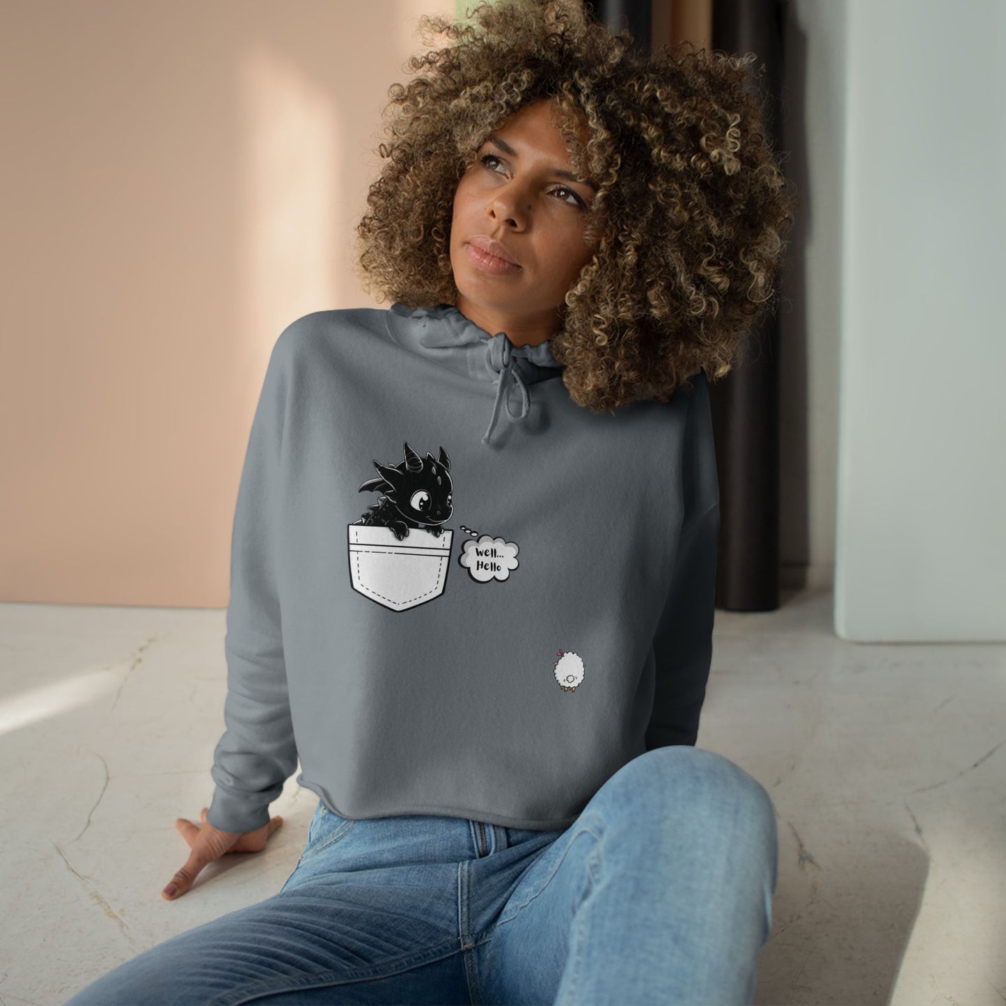 Well...Hello π Cropped Hoodie