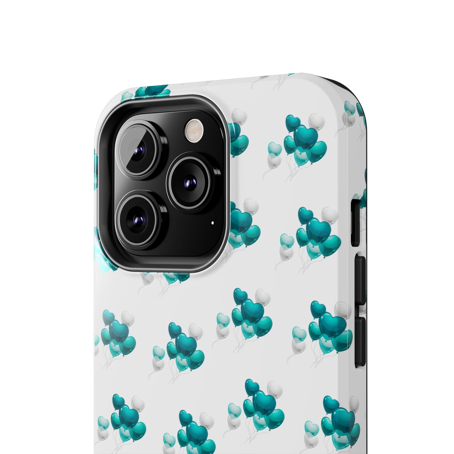 "Teal Heart Balloons" Tough Phone Case