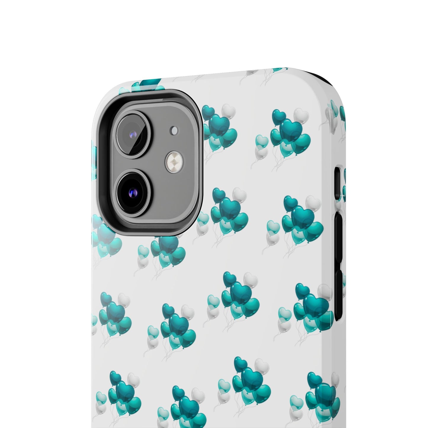 "Teal Heart Balloons" Tough Phone Case