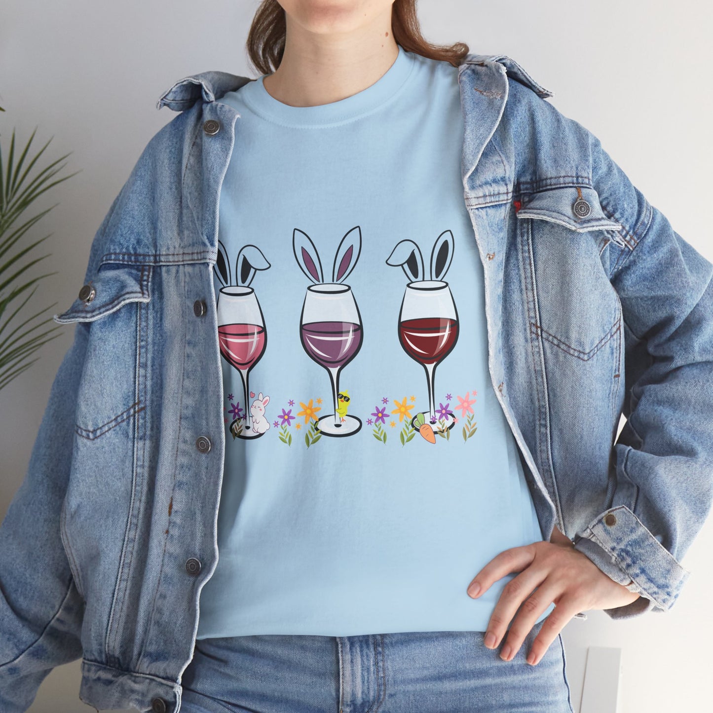Bunny Ears & Wine Cheers โ Unisex Heavy Cotton Tee ๐ท๐ฐ