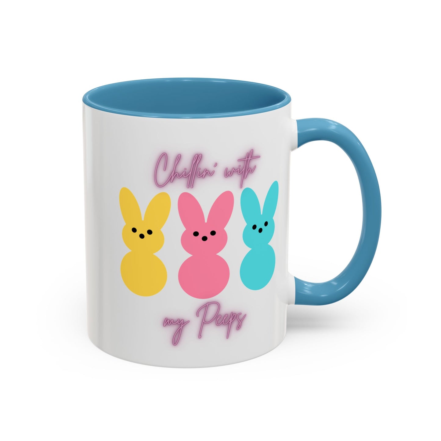 “Chillin’ with My Peeps” – Pastel Cutie Accent Mug (11oz, 15oz)