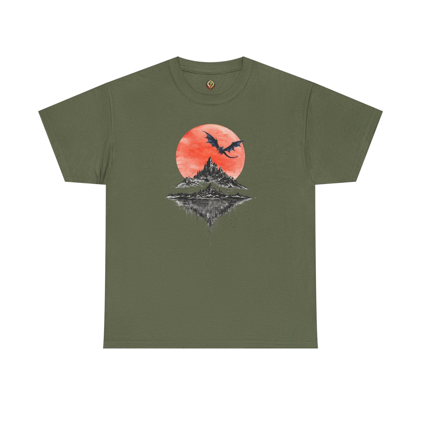 Rising Shadows 🌙 Dragon & Mountain Graphic Unisex Tee