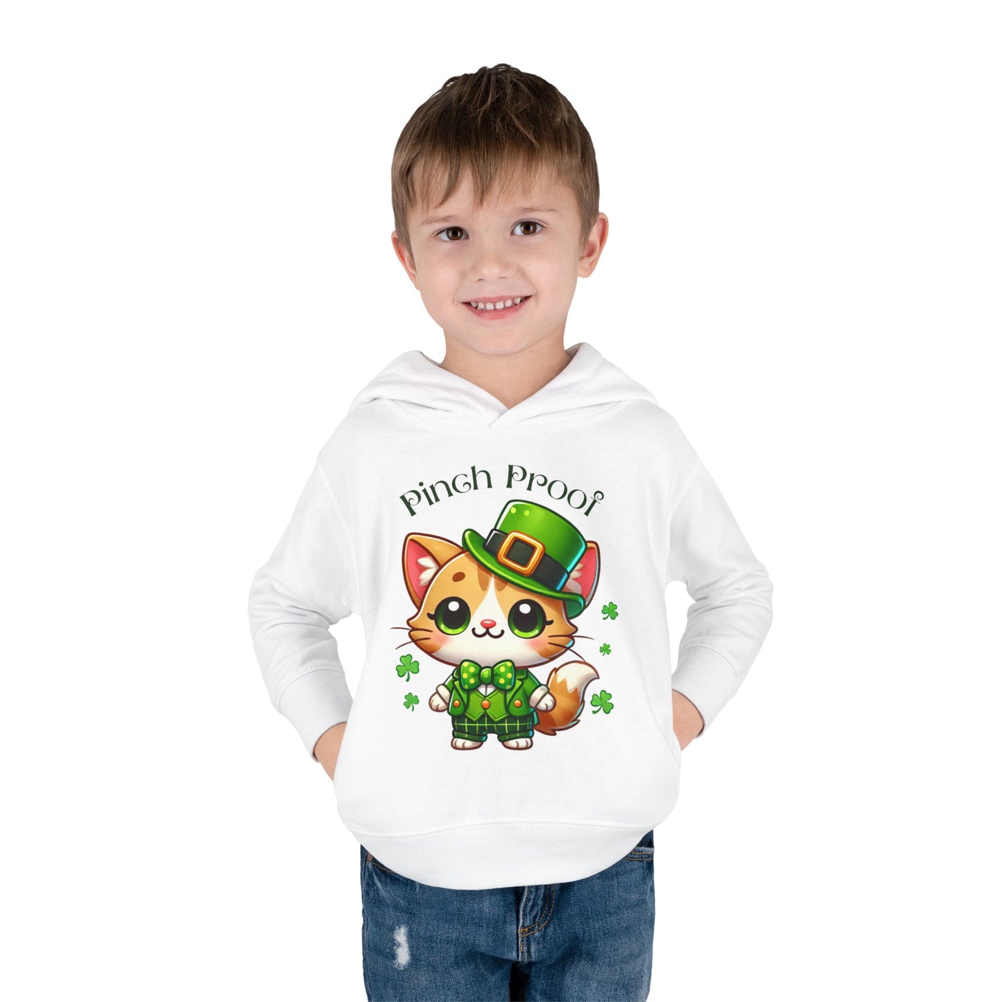 Pinch Proof Toddler Hoodie – St. Patrick’s Day Lucky Cat 🍀😺