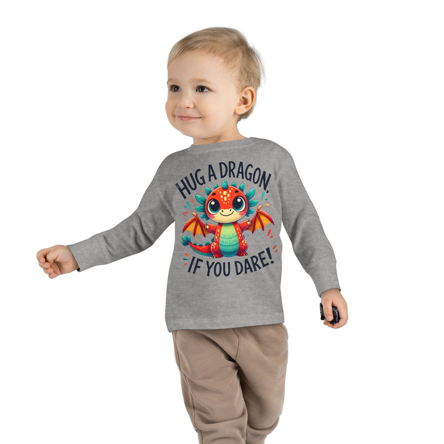 Hug a Dragon… If You Dare! 🐉🔥 Toddler Long Sleeve Tee