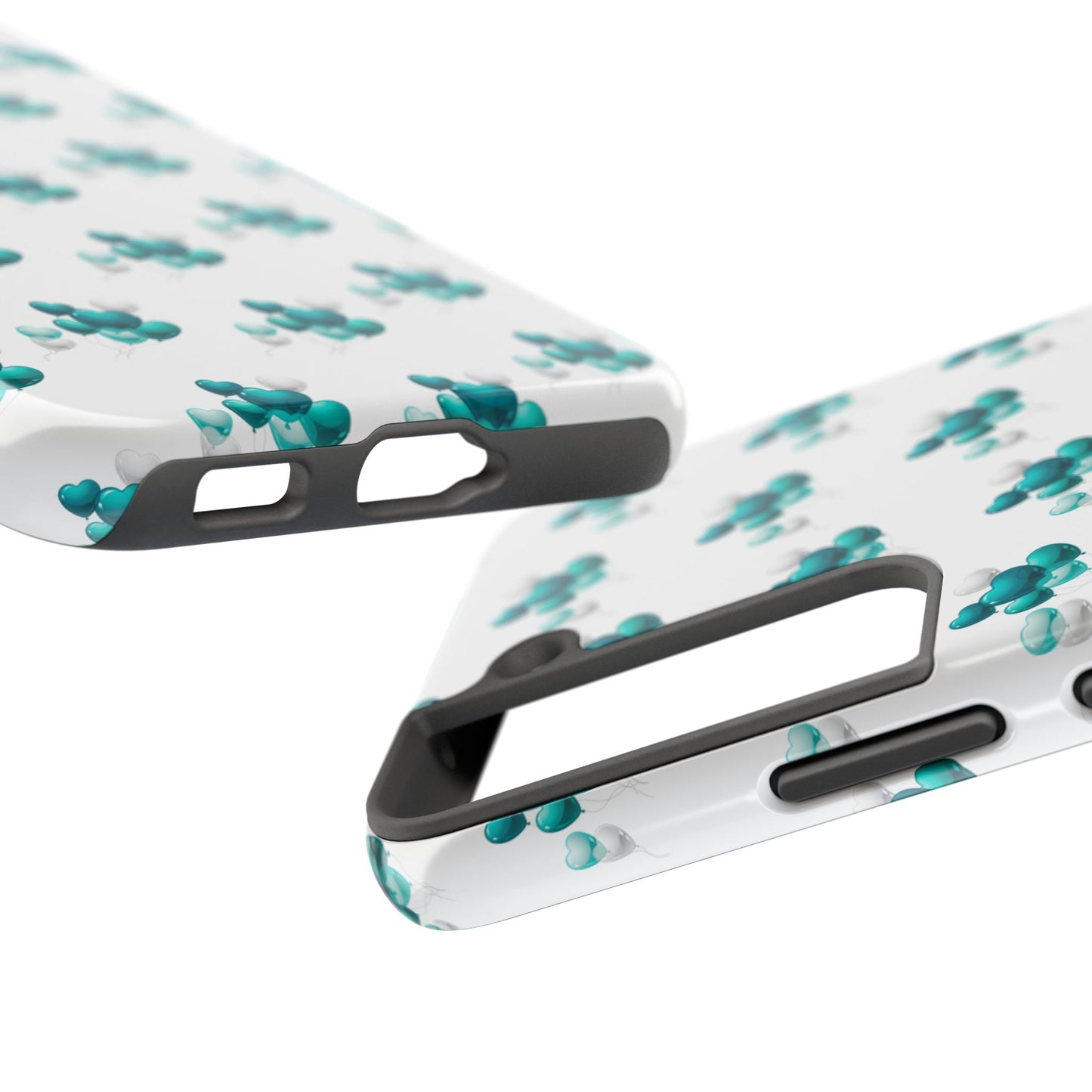 "Teal Heart Balloons" Tough Phone Case