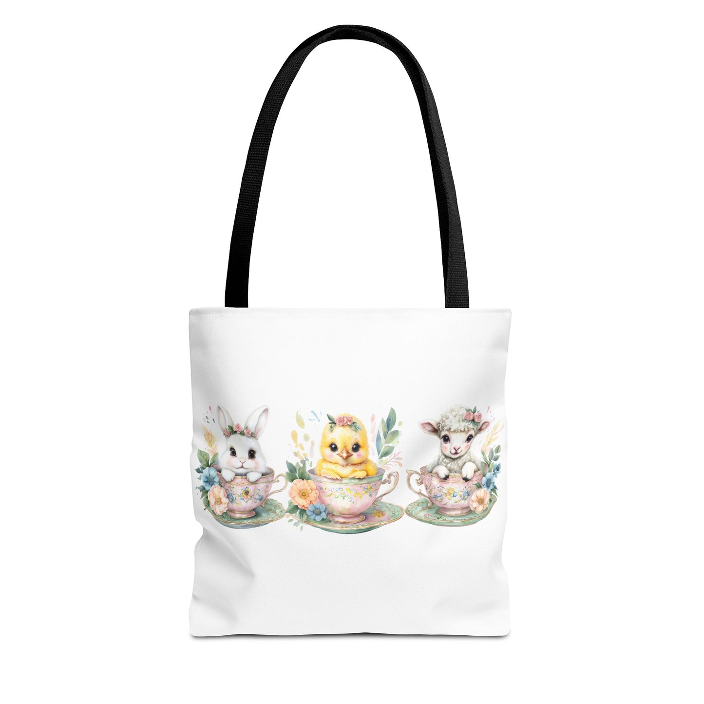 “Springtime Sippers” – Easter Teacup Cuties Tote Bag 🐰🐣🐑