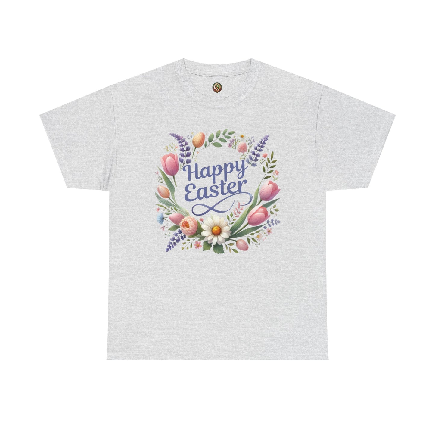 “Happy Easter” – Floral Wreath Unisex Tee 🌸🌿